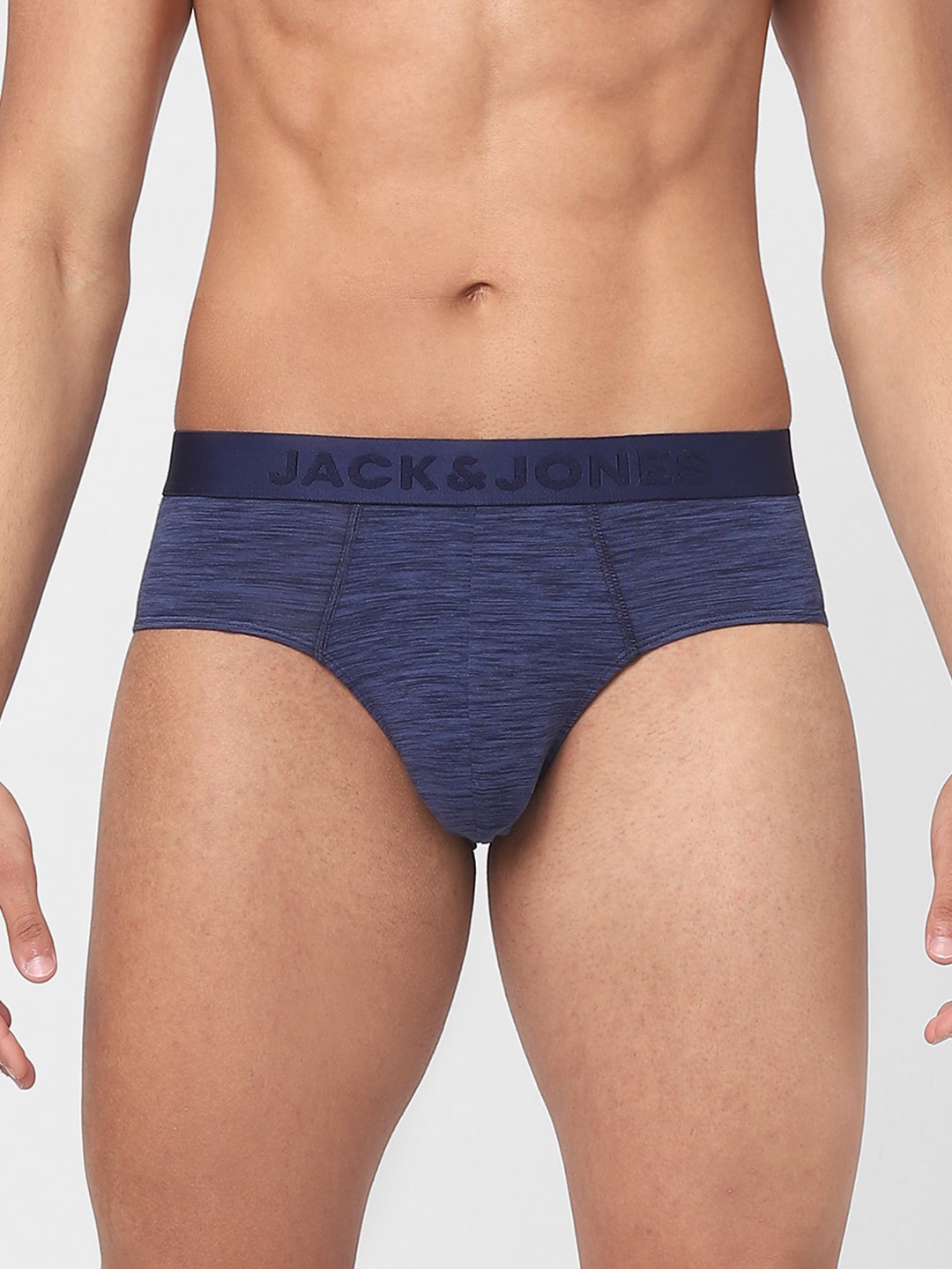 

Jack & Jones Men Navy Blue Solid Cotton Basic Briefs