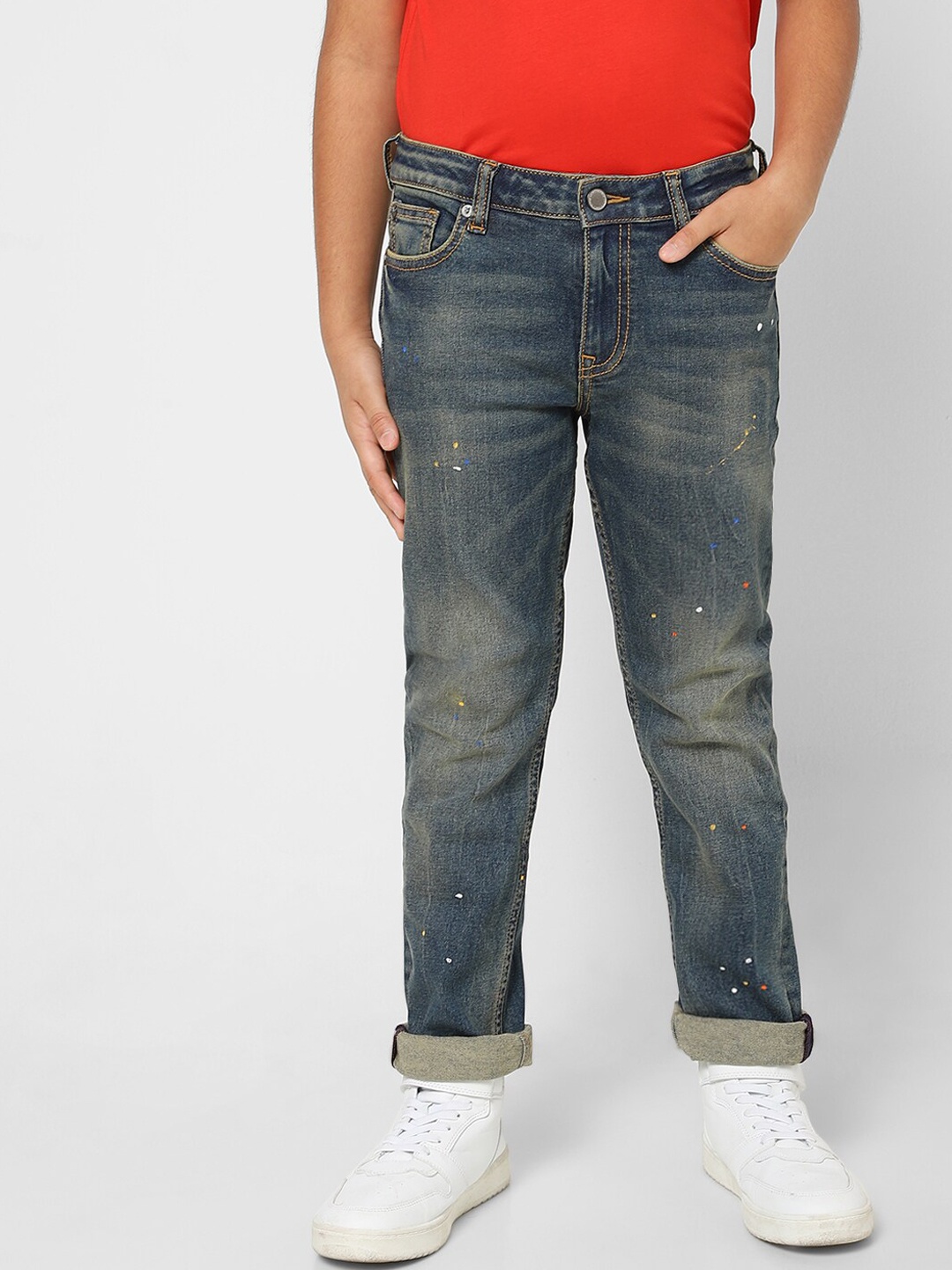 

Jack & Jones Boys Blue Heavy Fade Cotton Jeans