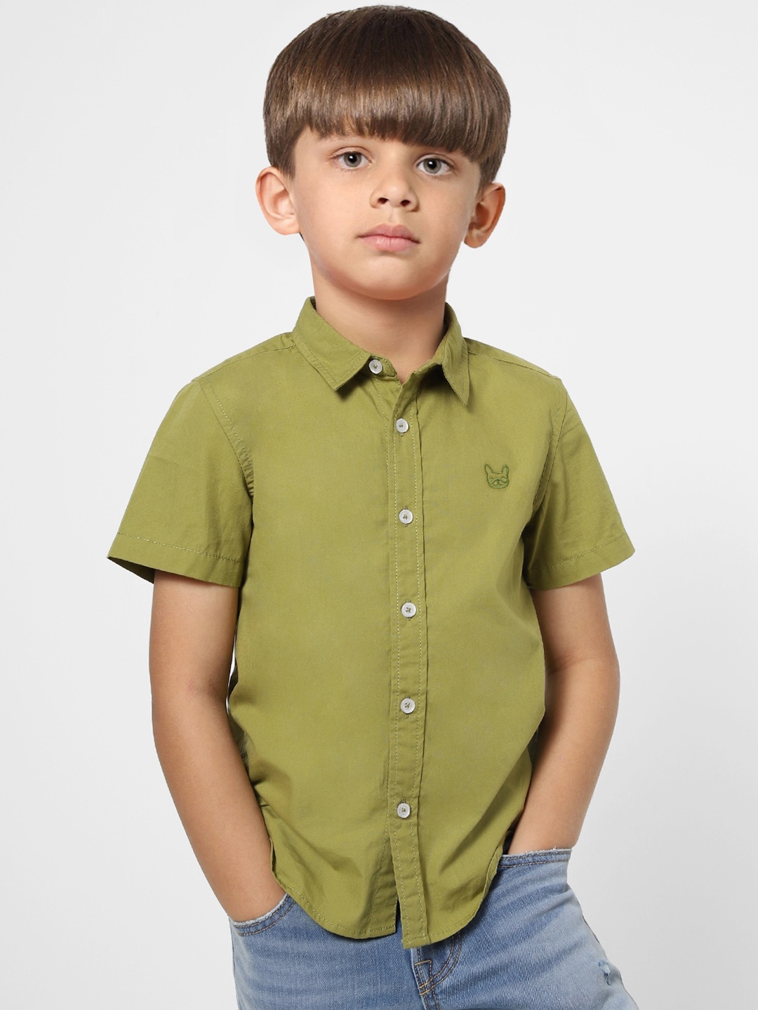 

Jack & Jones Boys Green Casual Shirt