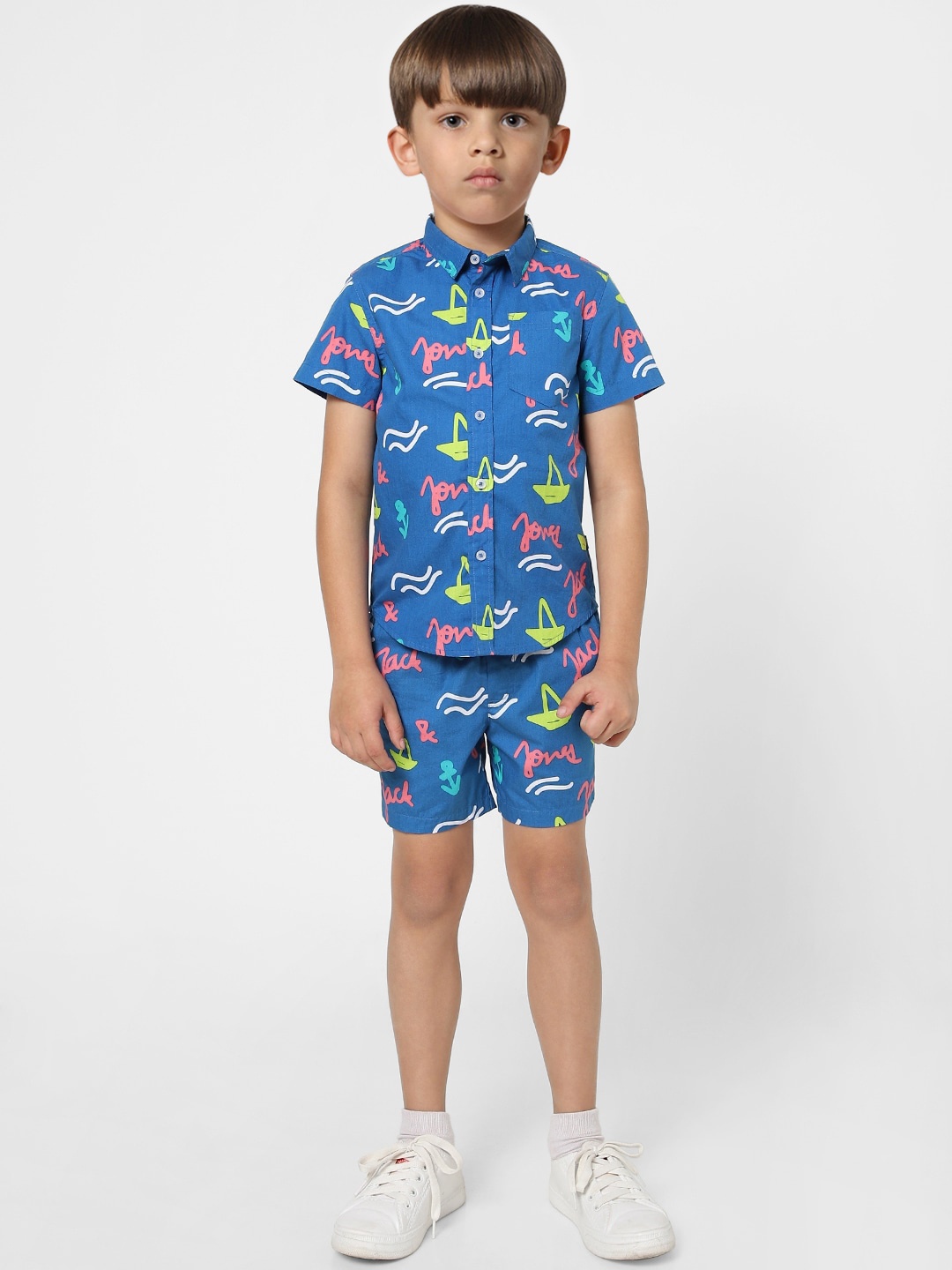 

Jack & Jones Boys Blue Printed Casual Shirt