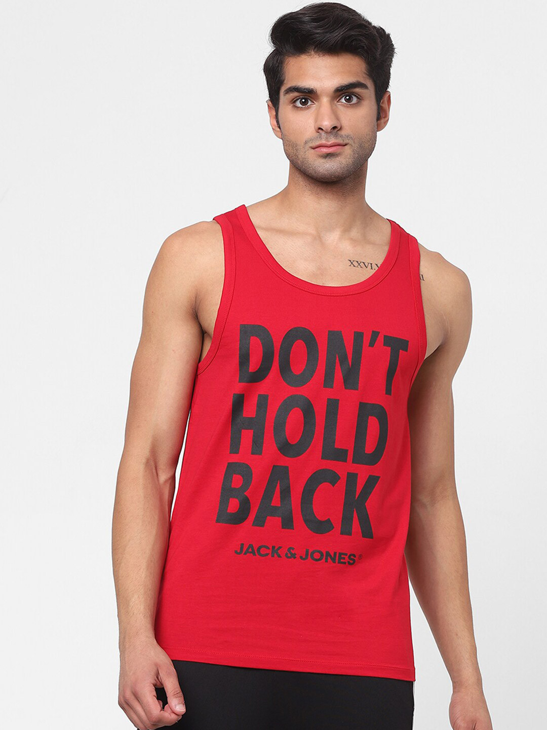 

Jack & Jones Men Red Typography Printed Cotton T-shirt