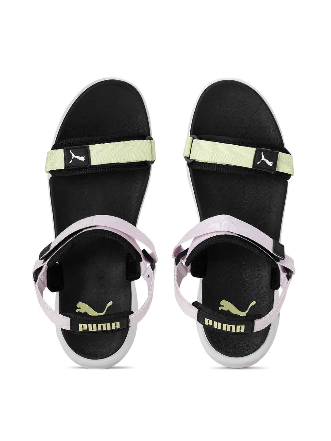 

Puma Women Green & Black Colourblocked Sliders