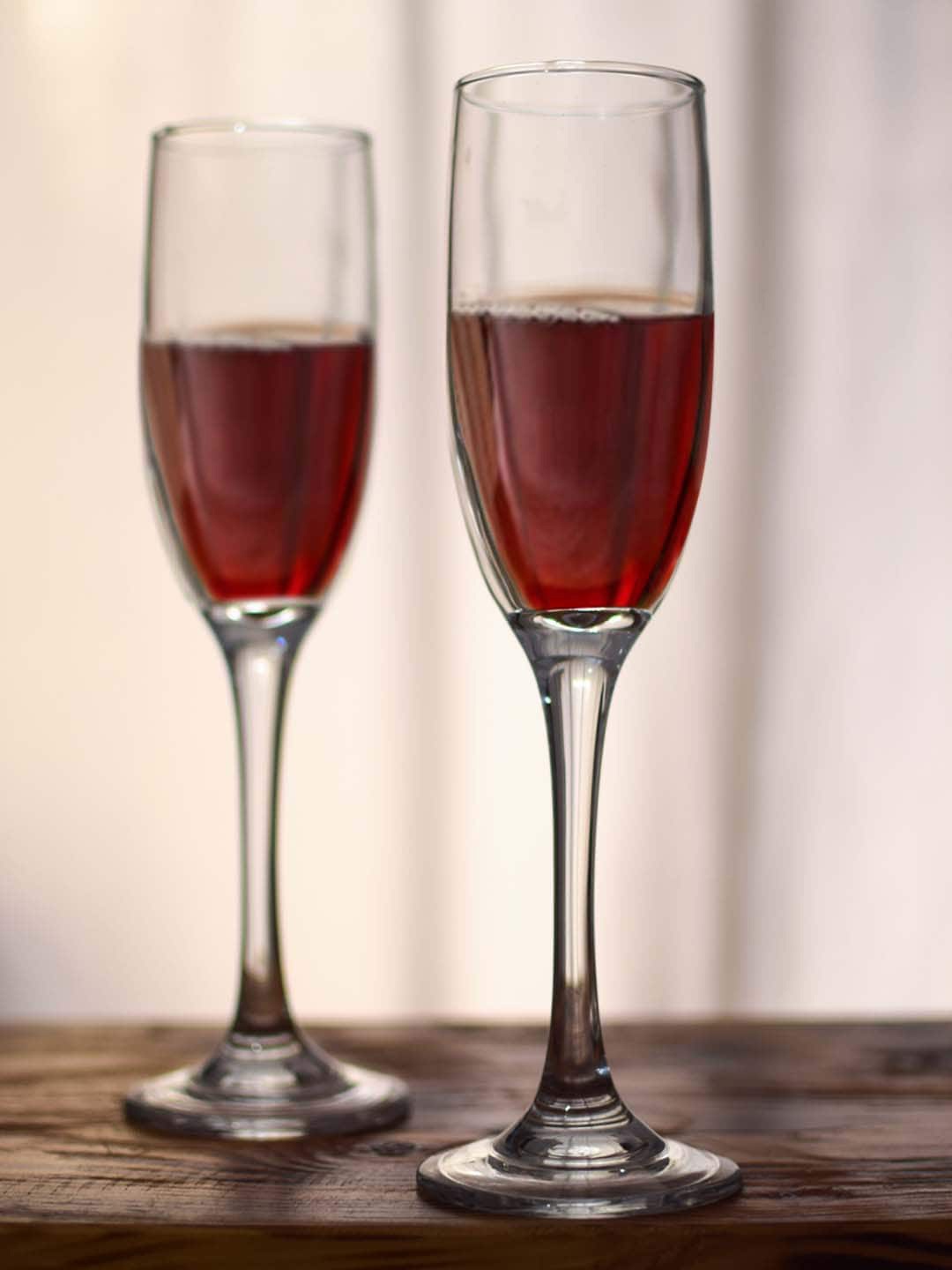 

jnsm Unisex Set of 6 Transparent Narrow Body Long Wine Glasses