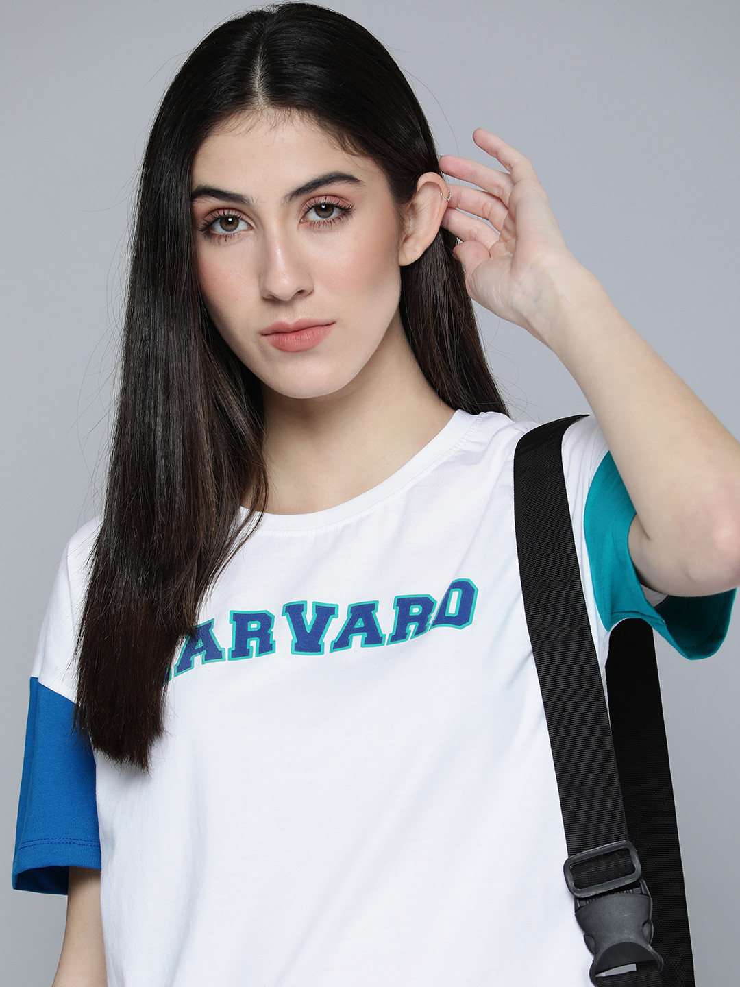 

Harvard Women Brand Logo Printed Pure Cotton T-shirt, White