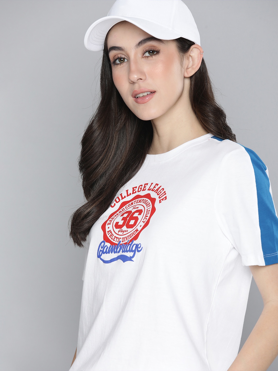 

Harvard Women Typography Printed Pure Cotton T-shirt, White