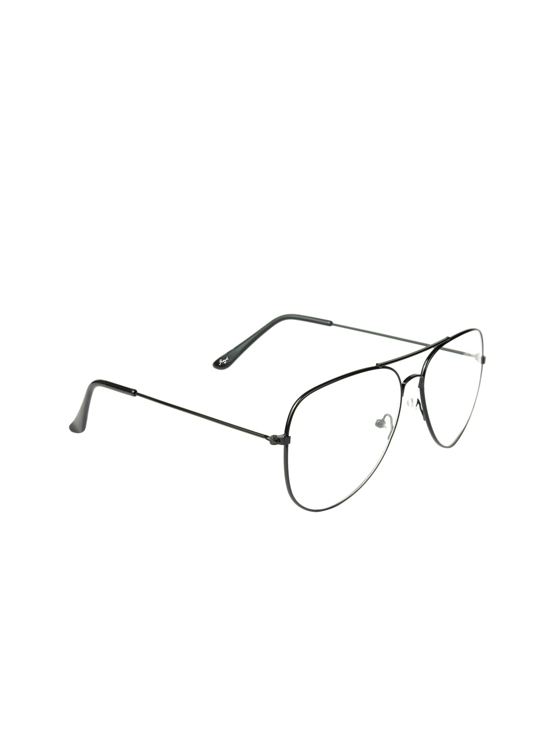 

Floyd Unisex Clear Lens & Black Aviator Sunglasses with UV Protected Lens 3025_Blk_Trp