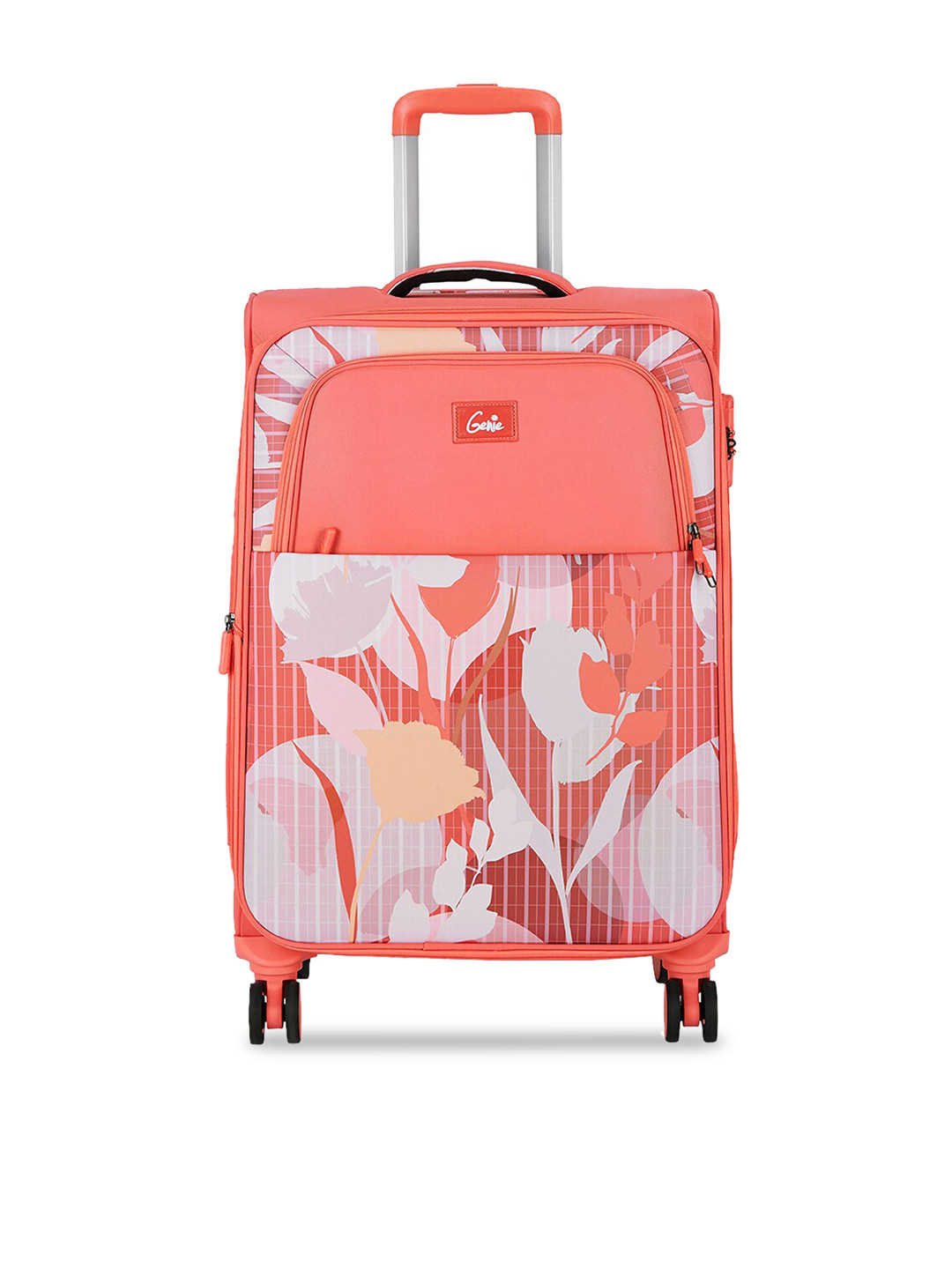 

Genie Unisex Printed Medium Trolley Bag - 94 L, Peach