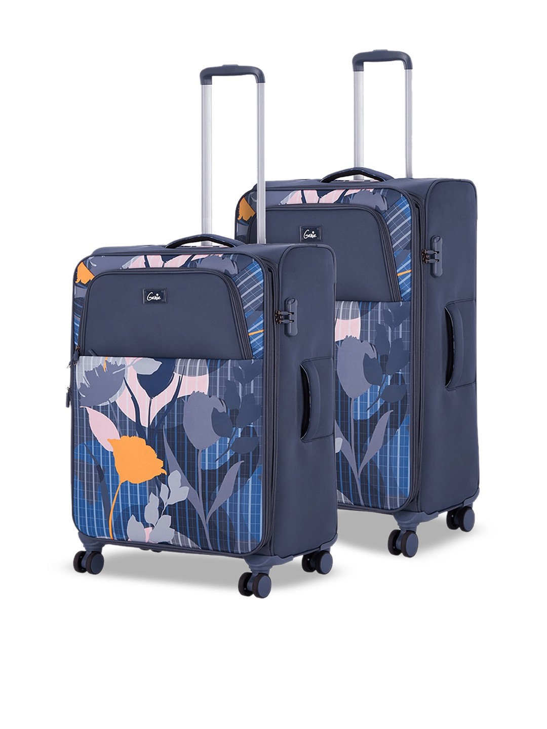 

Genie Unisex Pack Of 2 Printed Soft-Sided Trolley Bag - 94 L, Grey