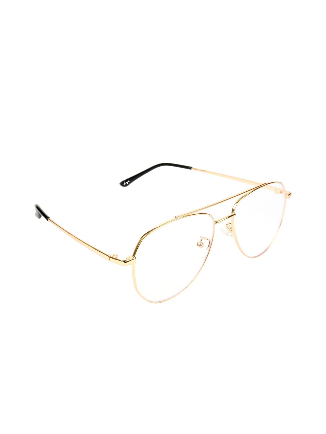 

Floyd Unisex Clear Lens & Gold-Toned Aviator Sunglasses 3134_Glod_Trp, Transparent
