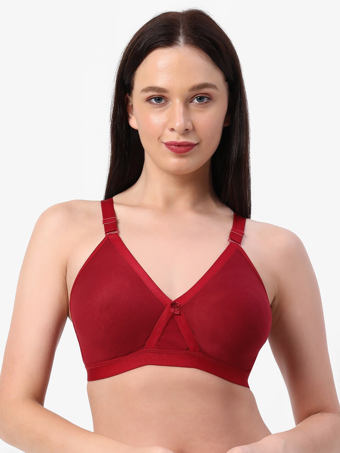 

Planetinner Non-Wired Non Padded Full Coverage Crossfit Everyday T-Shirt Bra H37, Maroon