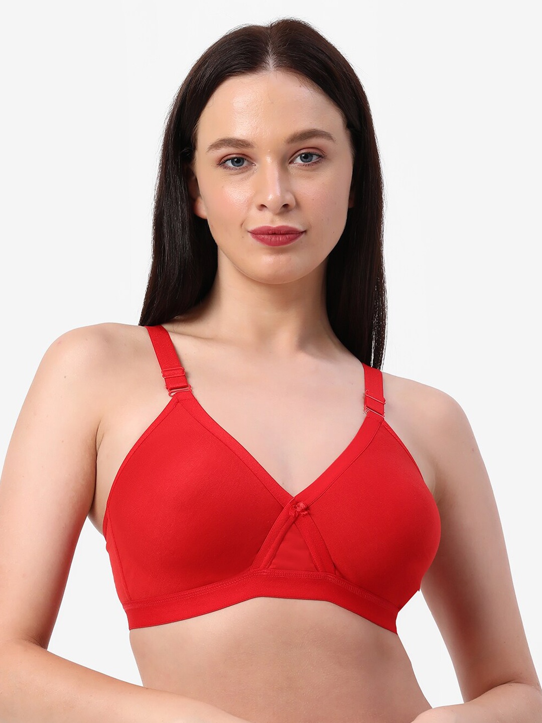 

Planetinner Non-Wired Non Padded Full Coverage Crossfit Everyday T-Shirt Bra H37, Red