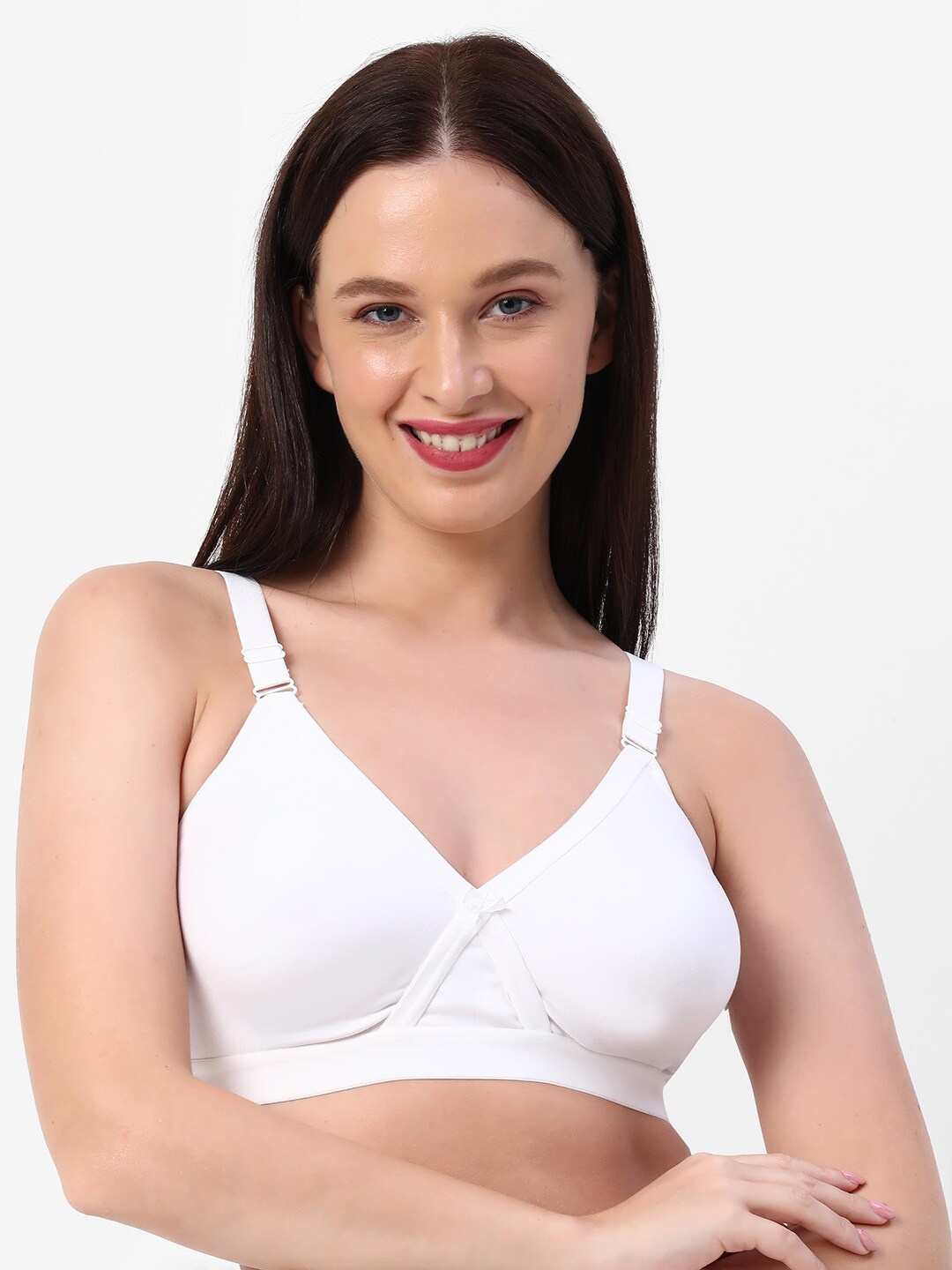 

Planetinner Non-Wired Non Padded Full Coverage Crossfit Everyday T-Shirt Bra H37, White