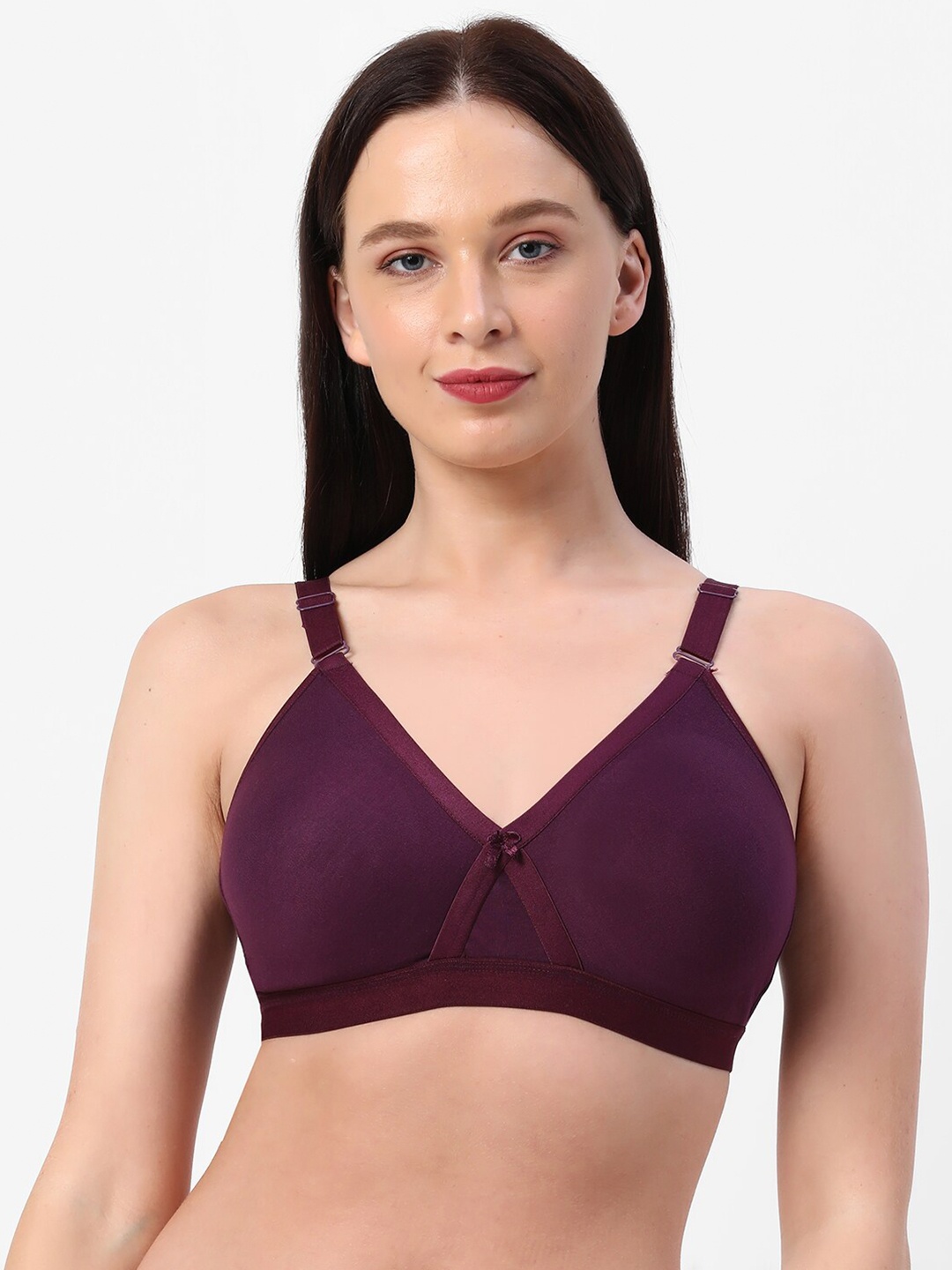 

Planetinner Non-Wired Non Padded Full Coverage Crossfit Everyday T-Shirt Bra H37, Purple