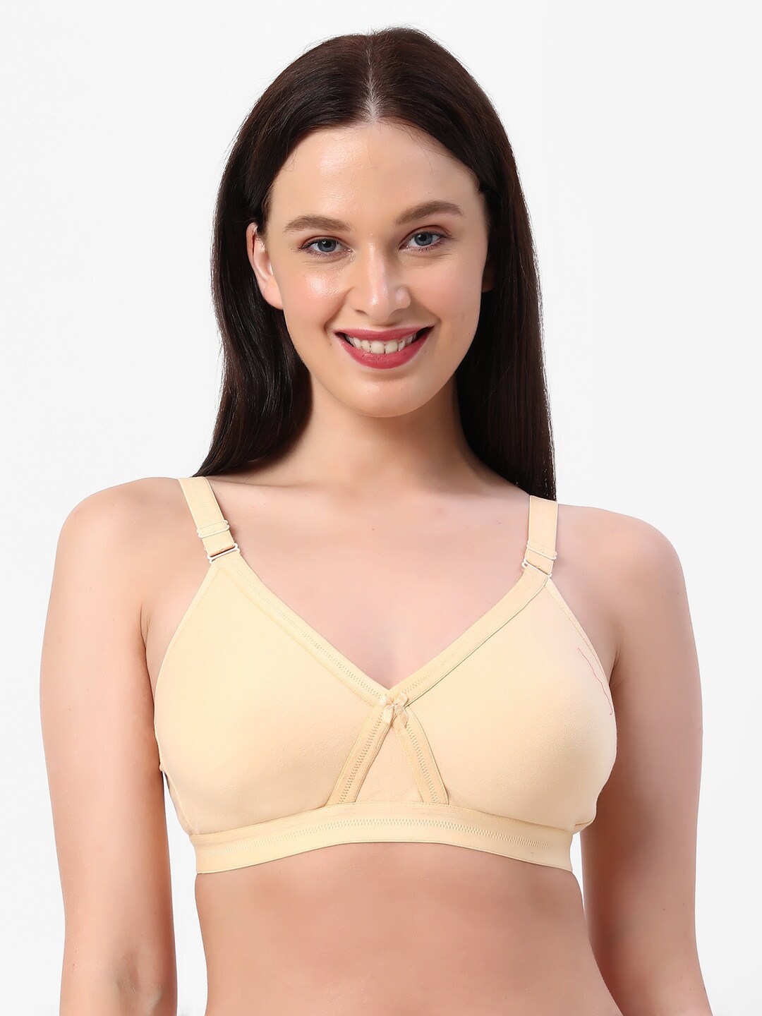 

Planetinner Non-Wired Non Padded Full Coverage Crossfit Everyday T-Shirt Bra H37, Beige