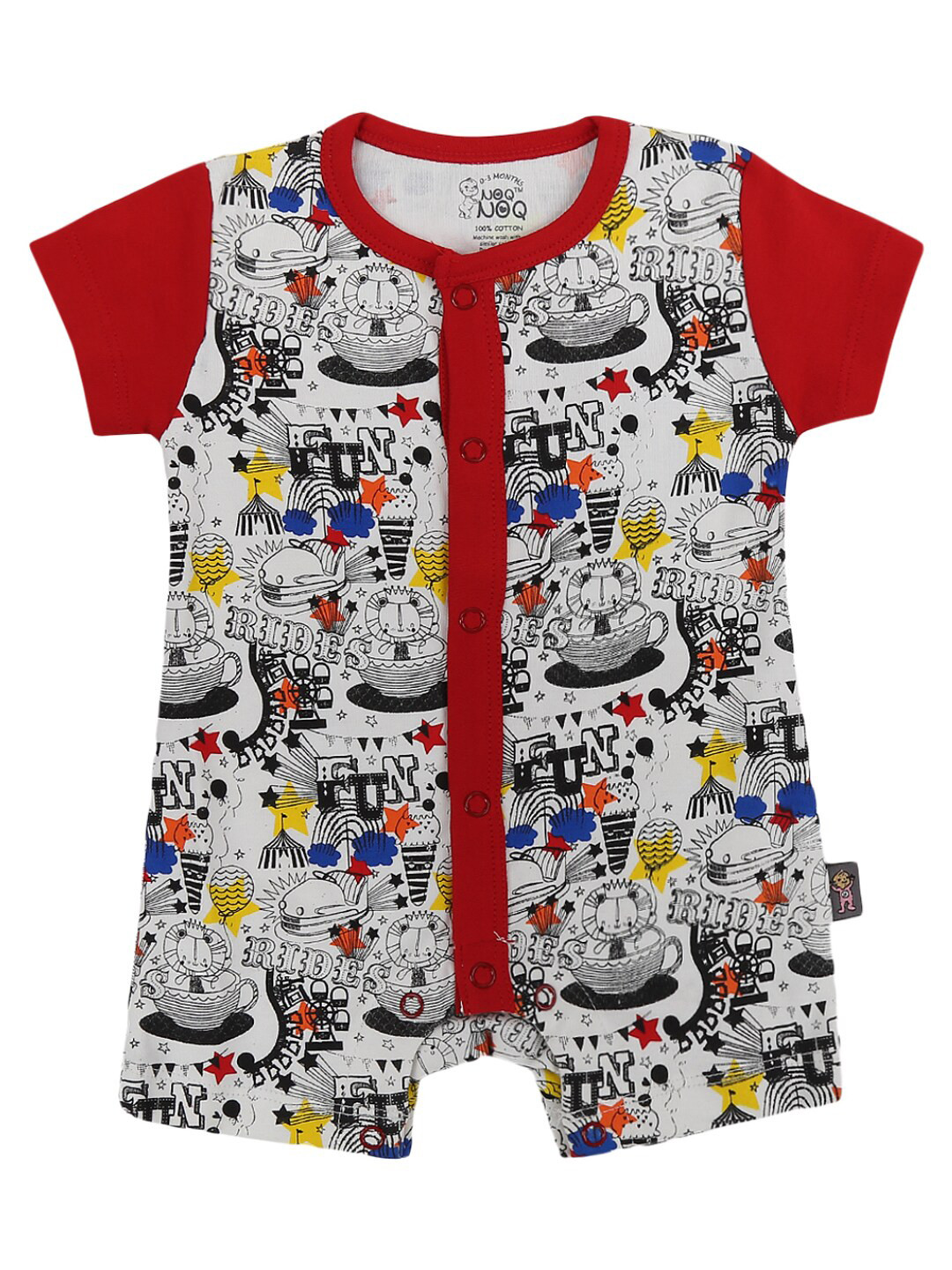 

V-Mart Kids White & Red Printed Pure Cotton Rompers