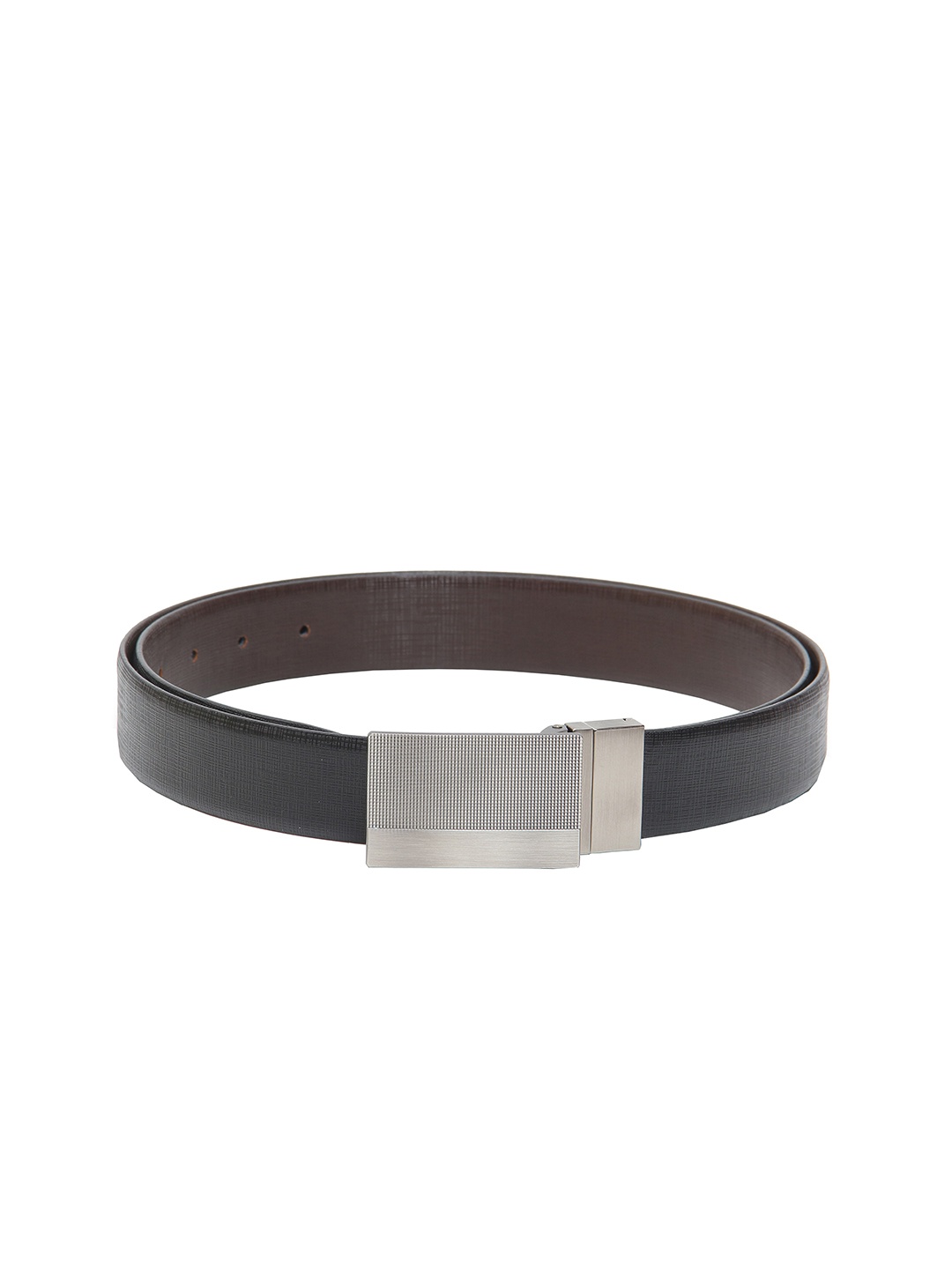 

Calvadoss Men Black Textured Leather Reversible Formal Belt