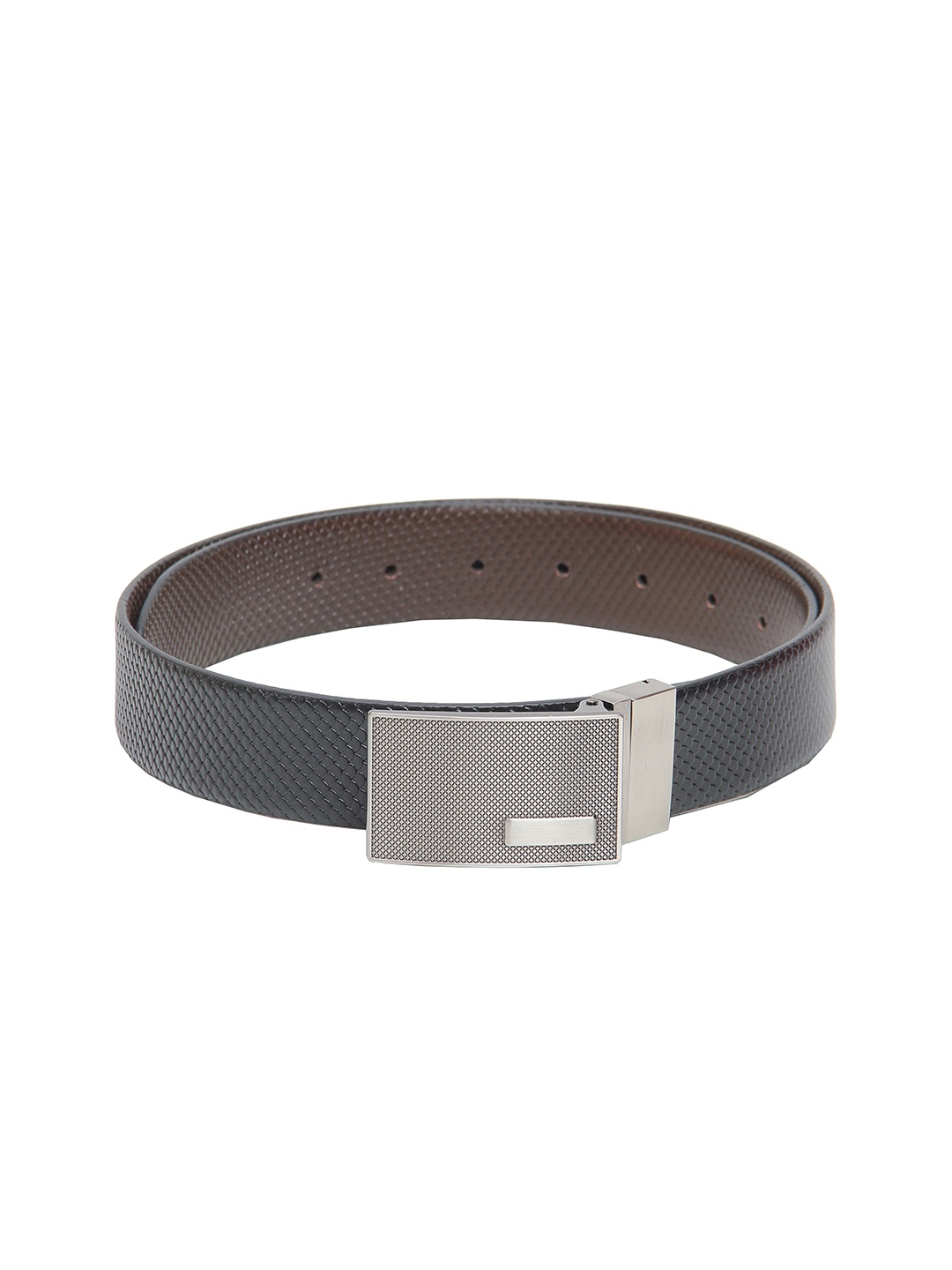 

Calvadoss Men Black Textured Leather Reversible Formal Belt