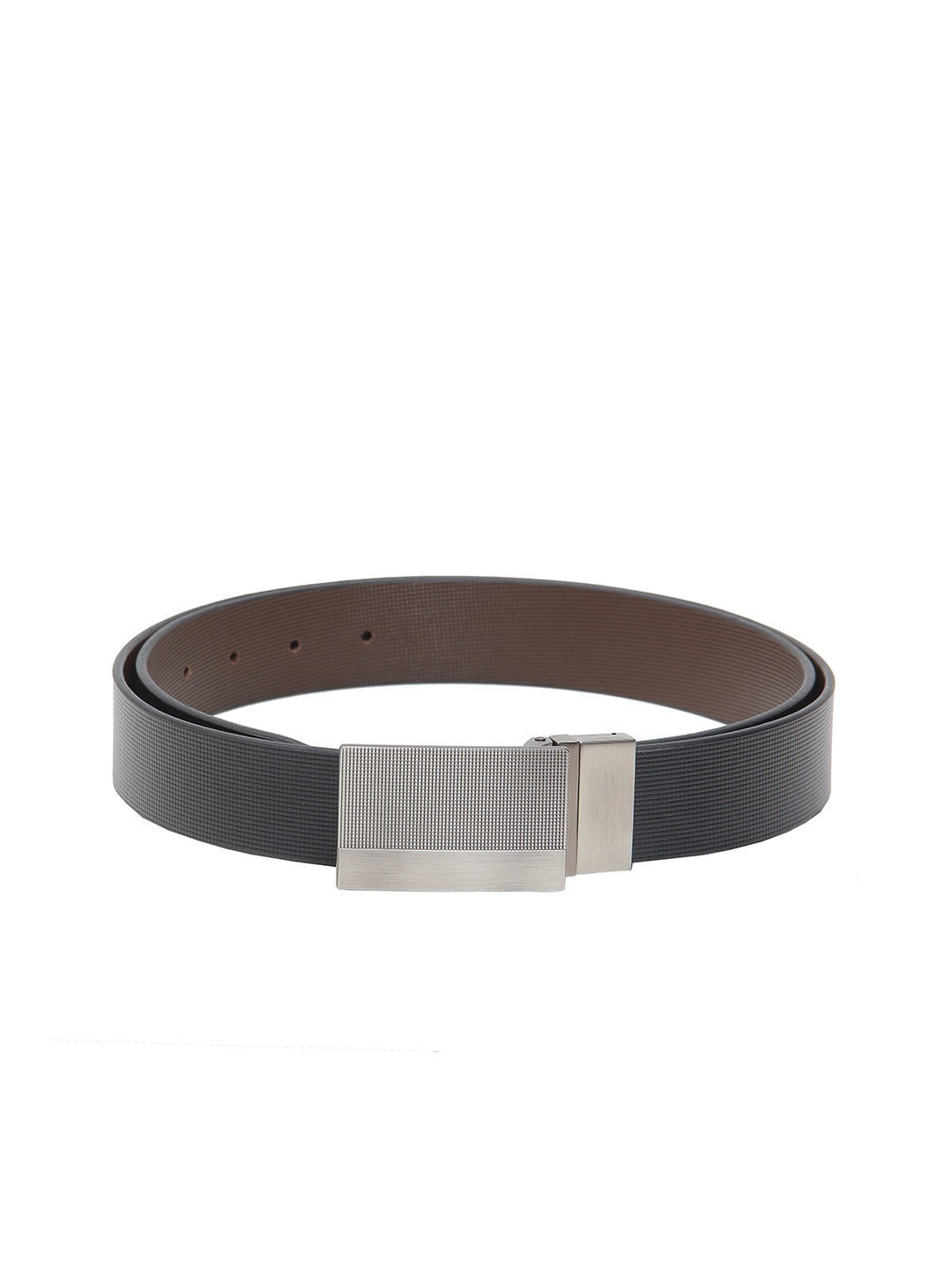 

Calvadoss Men Black & Brown Textured Reversible Leather Formal Belt