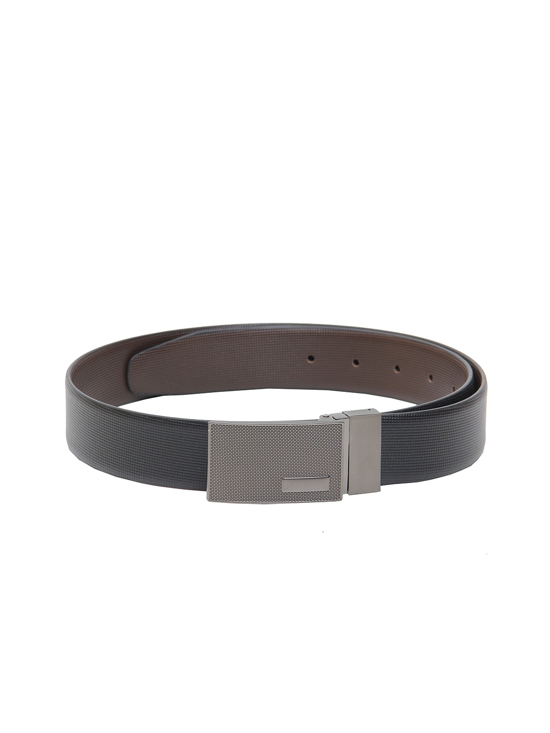 

Calvadoss Men Black Textured Leather Reversible Formal Belt