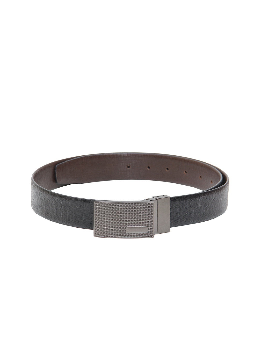 

Calvadoss Men Black Textured Leather Reversible Formal Belt