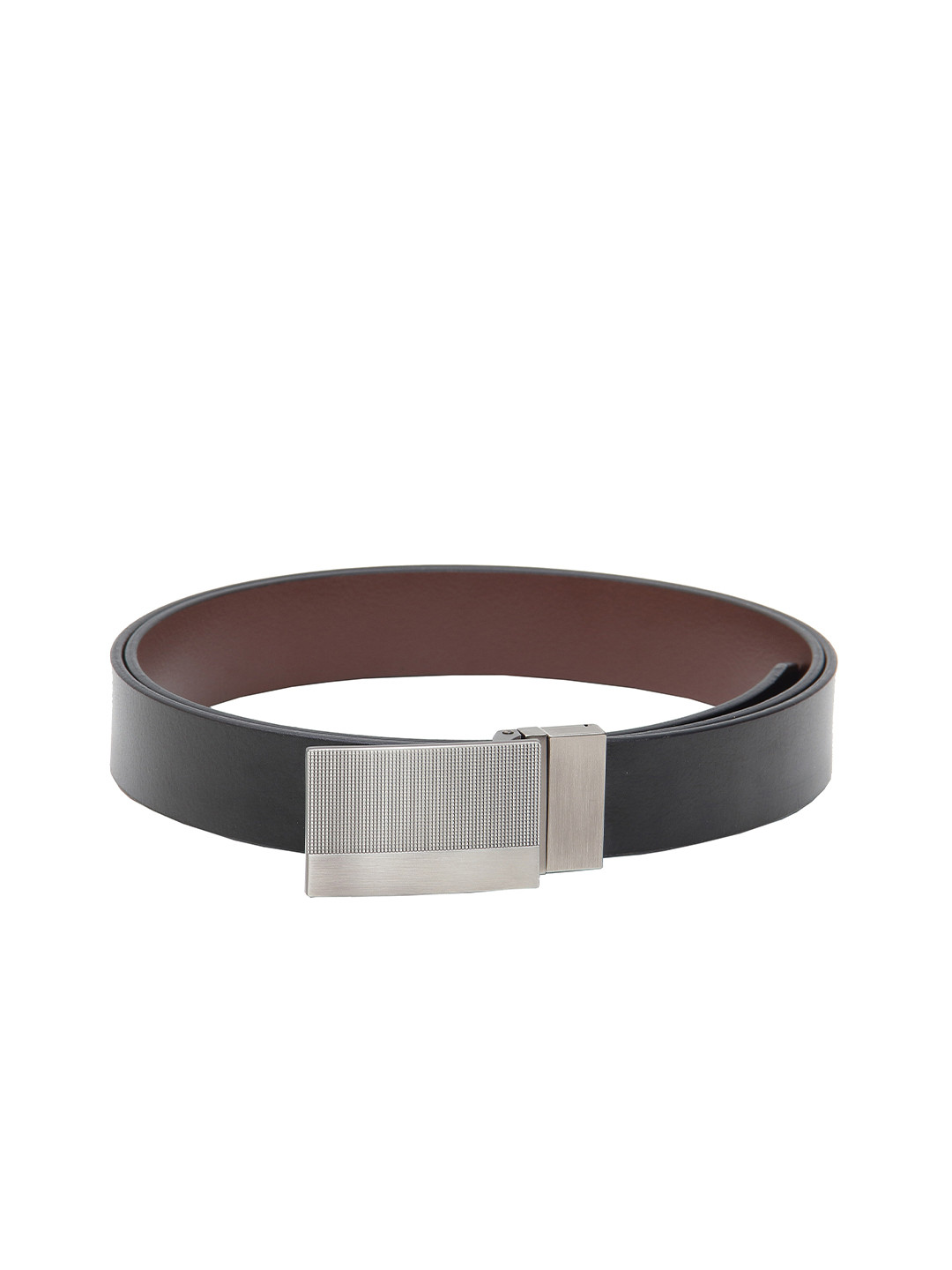 

Calvadoss Men Black Textured Leather Reversible Formal Belt