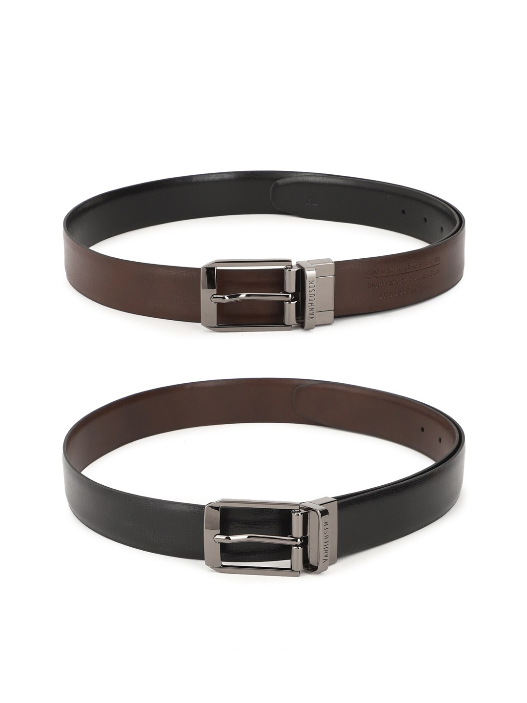 

Van Heusen Men Black Leather Reversible Formal Belt