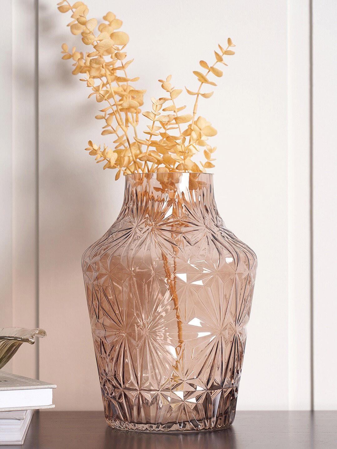 

Pure Home and Living Brown Textured Glass Vase