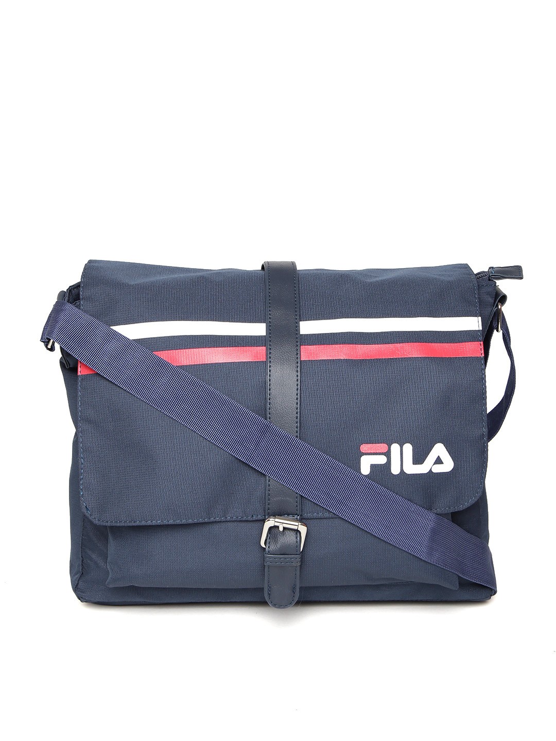 

FILA Unisex Navy Fabian Patterned Messenger Bag, Navy blue