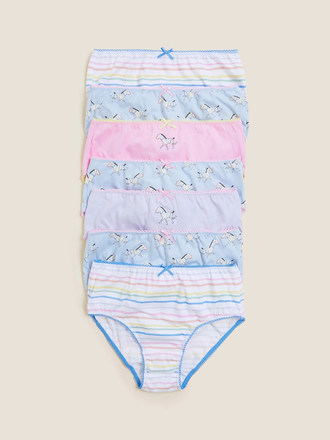 

Marks & Spencer Pack of 7 Girls Printed Pure Cotton Knickers - T711873DMULTI, Multi