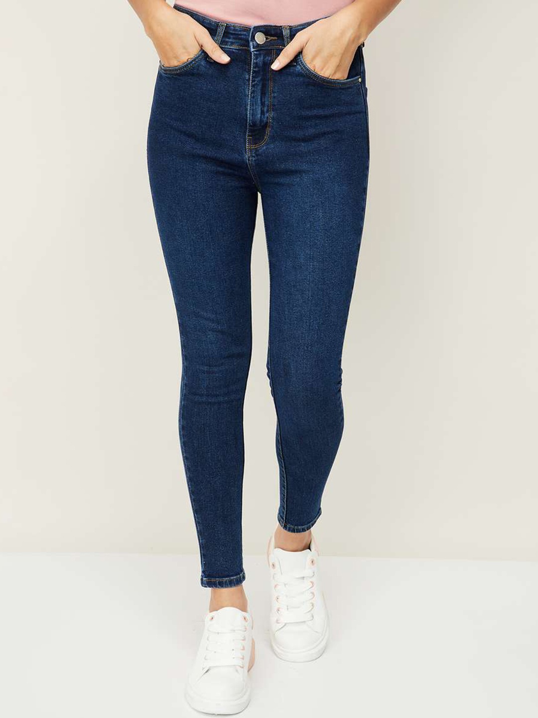 

Xpose Women Blue Comfort Slim Fit High-Rise Stretchable Jeans