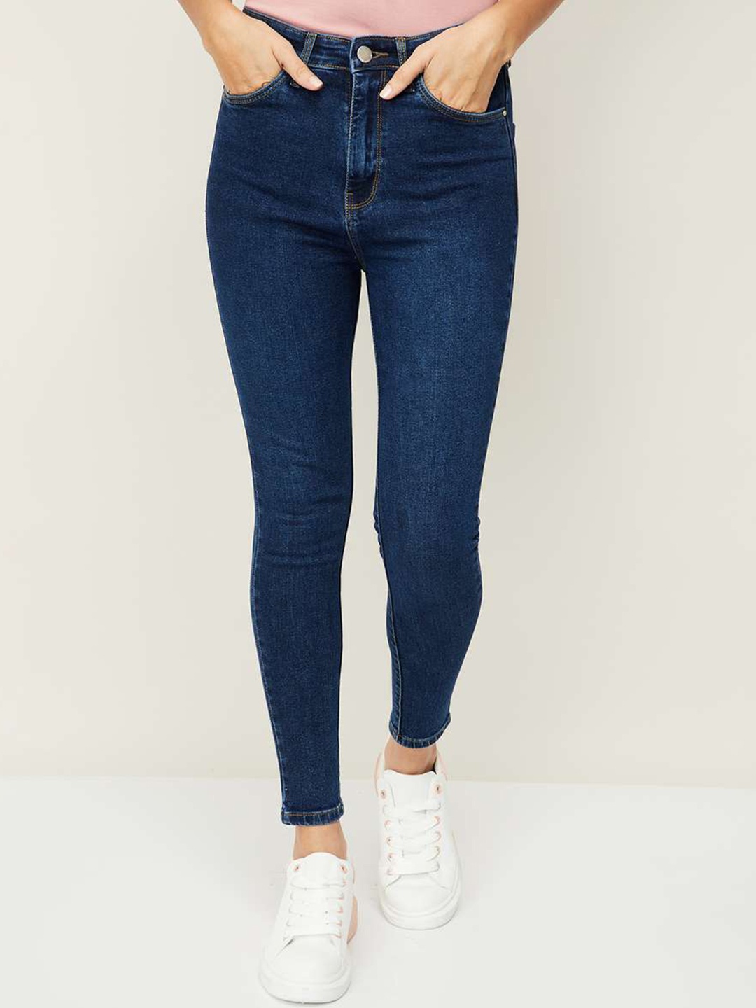 

Xpose Women Blue Comfort Slim Fit High-Rise Stretchable Jeans