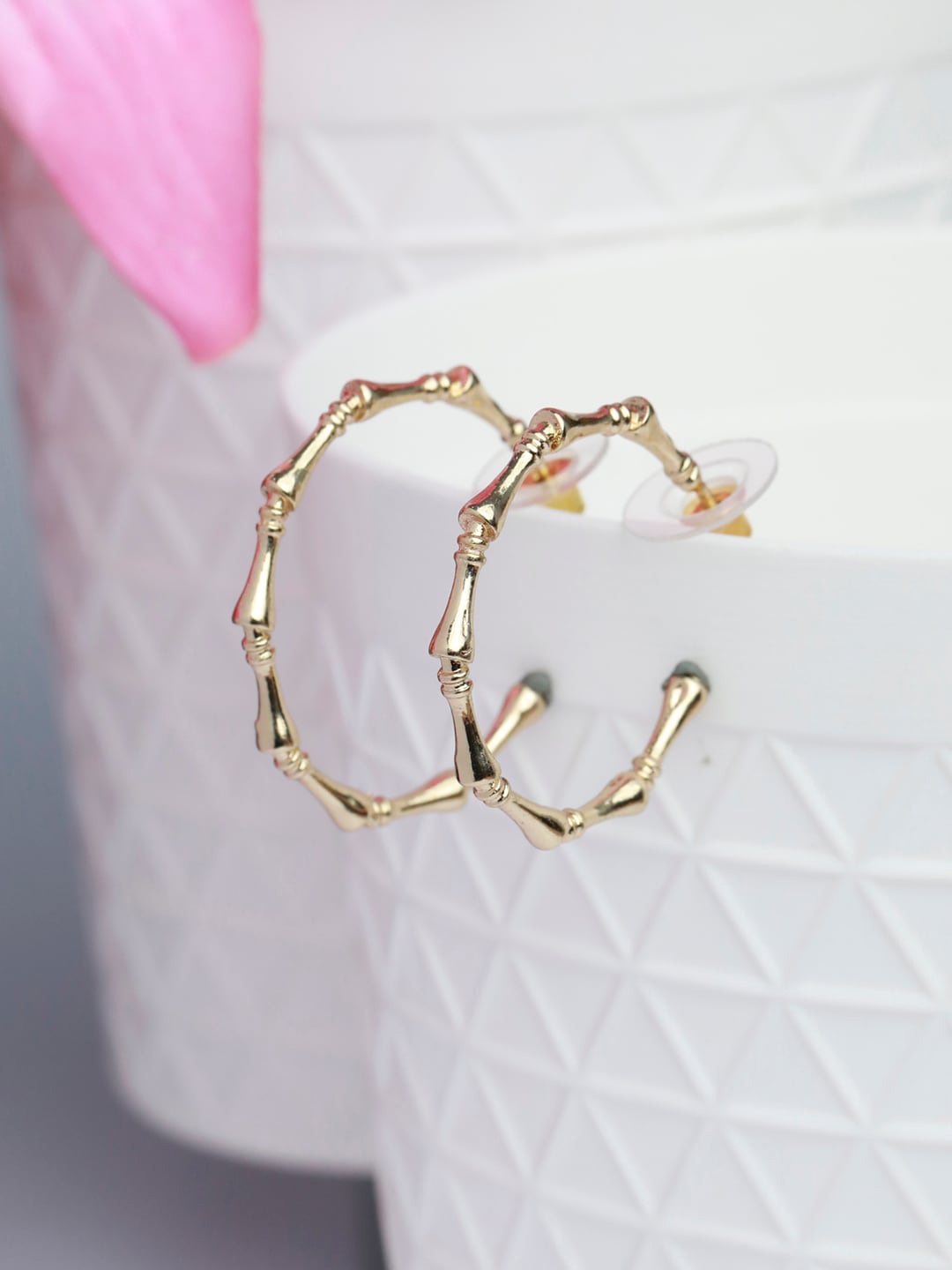 

Priyaasi Gold-Toned Contemporary Half Hoop Earrings