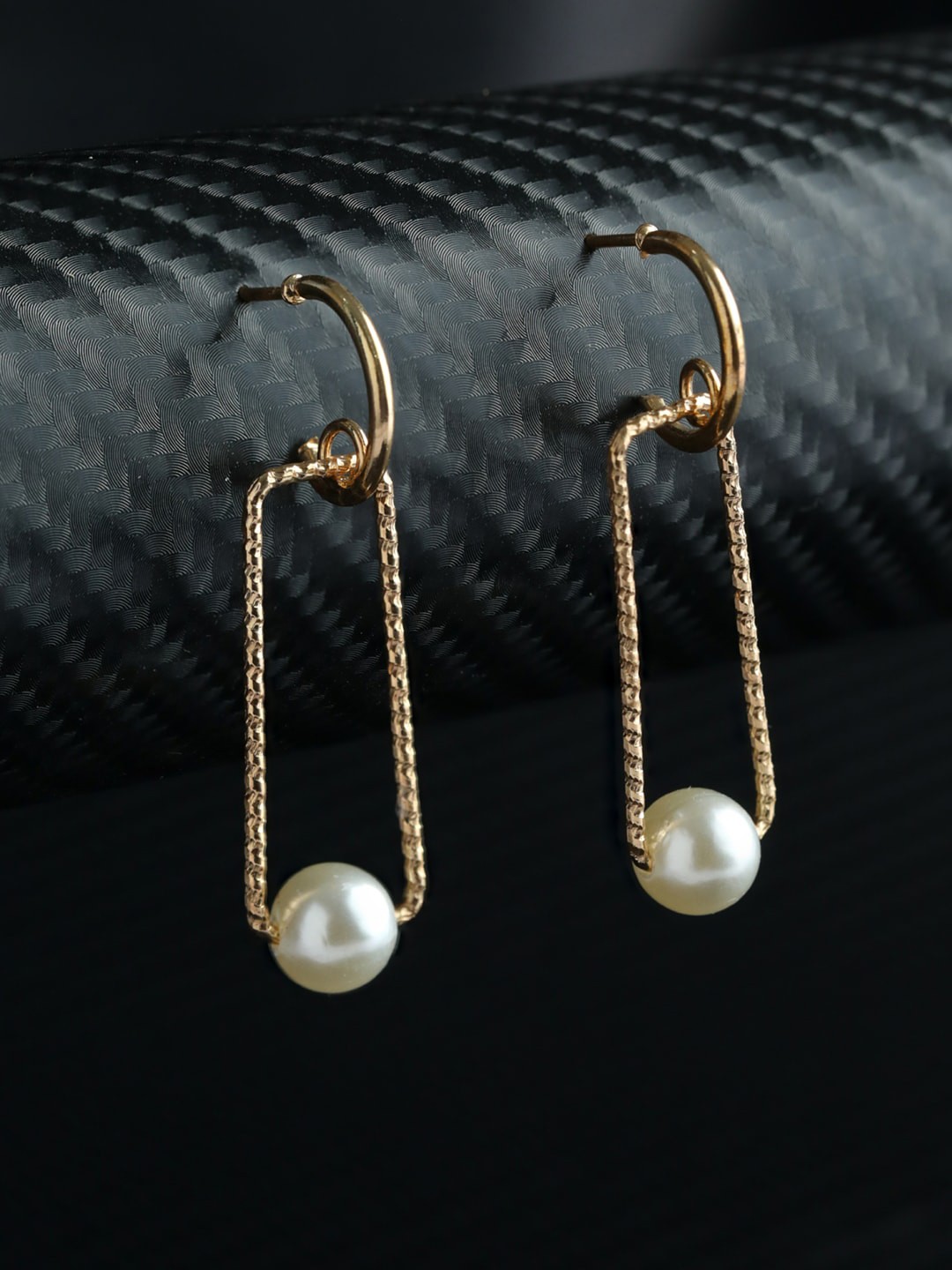 

Priyaasi Gold-Toned Geometric Drop Earrings