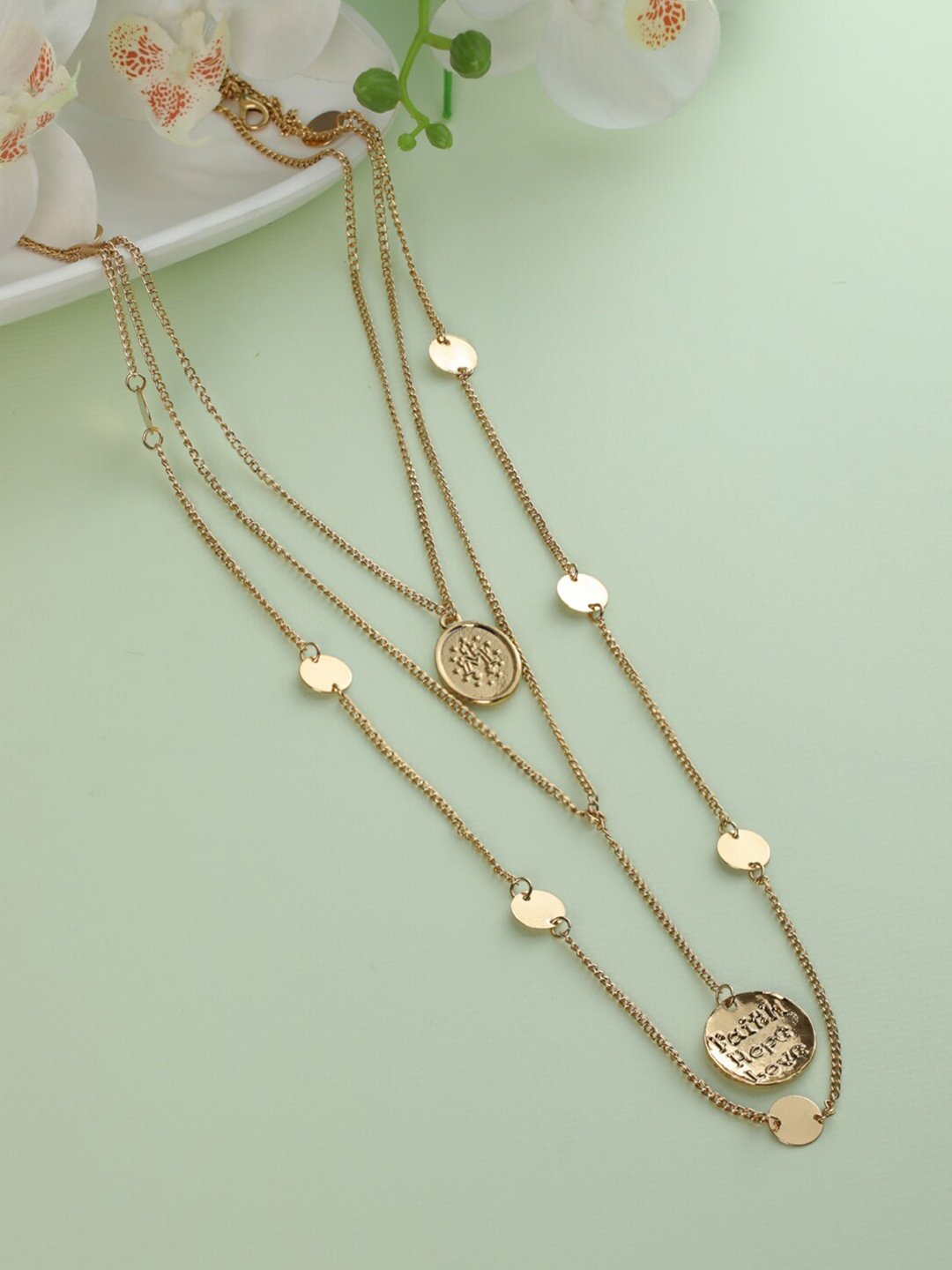 

Priyaasi Rose Gold-Plated Brass Layered Necklace