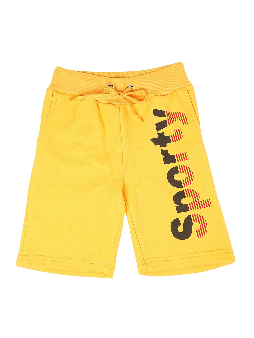 

RAINE AND JAINE Boys Yellow Typography Cotton Printed Shorts