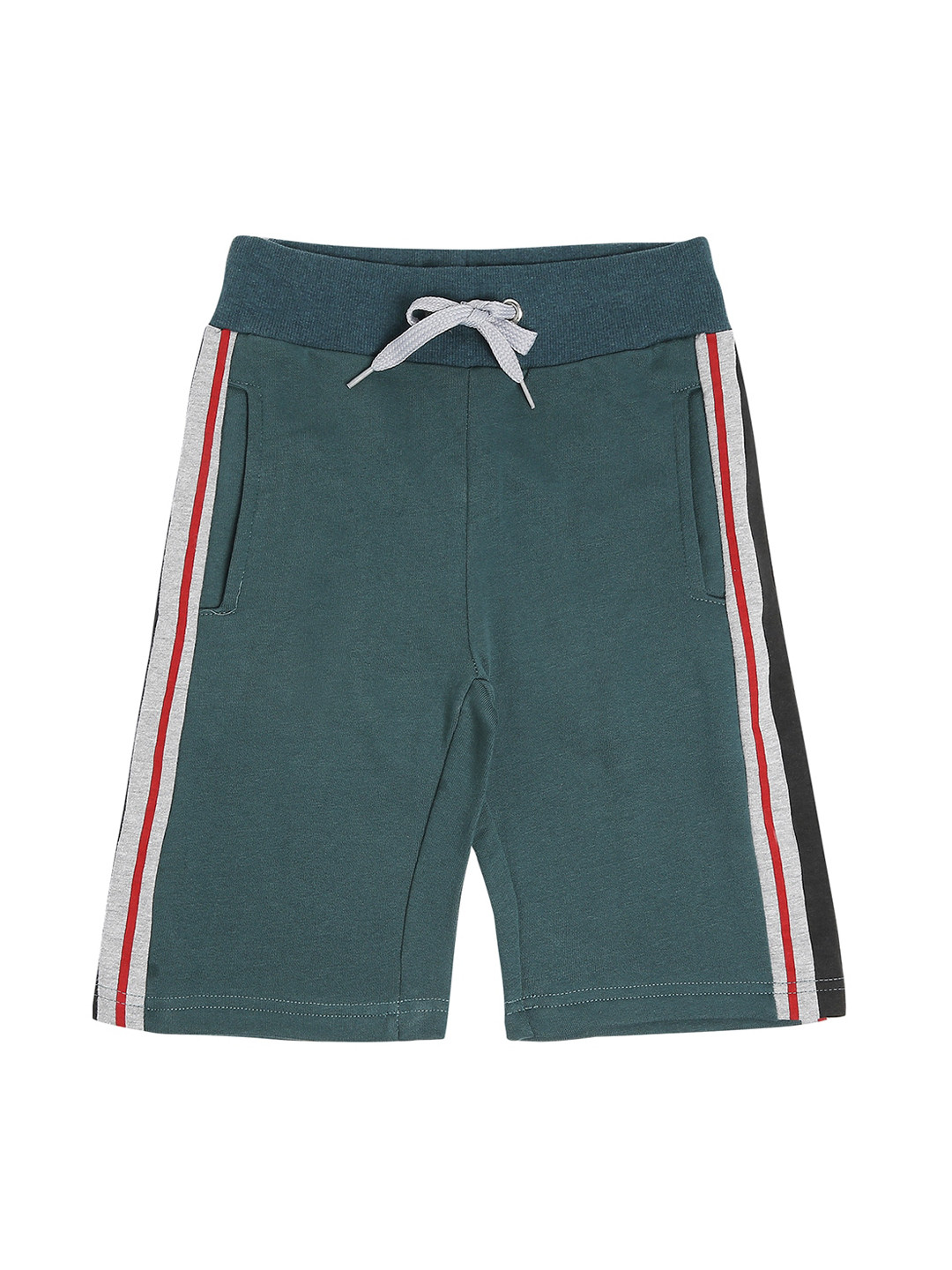 

RAINE AND JAINE Boys Green & White Striped Cotton Shorts