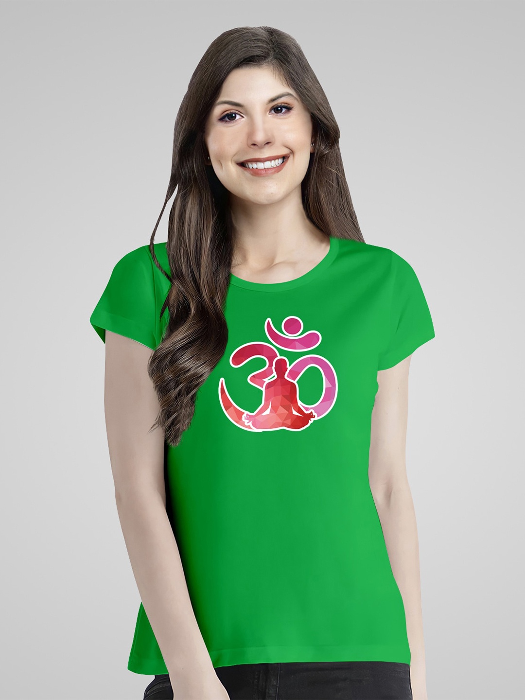 

Pootlu Women Green & Red Printed T-shirt