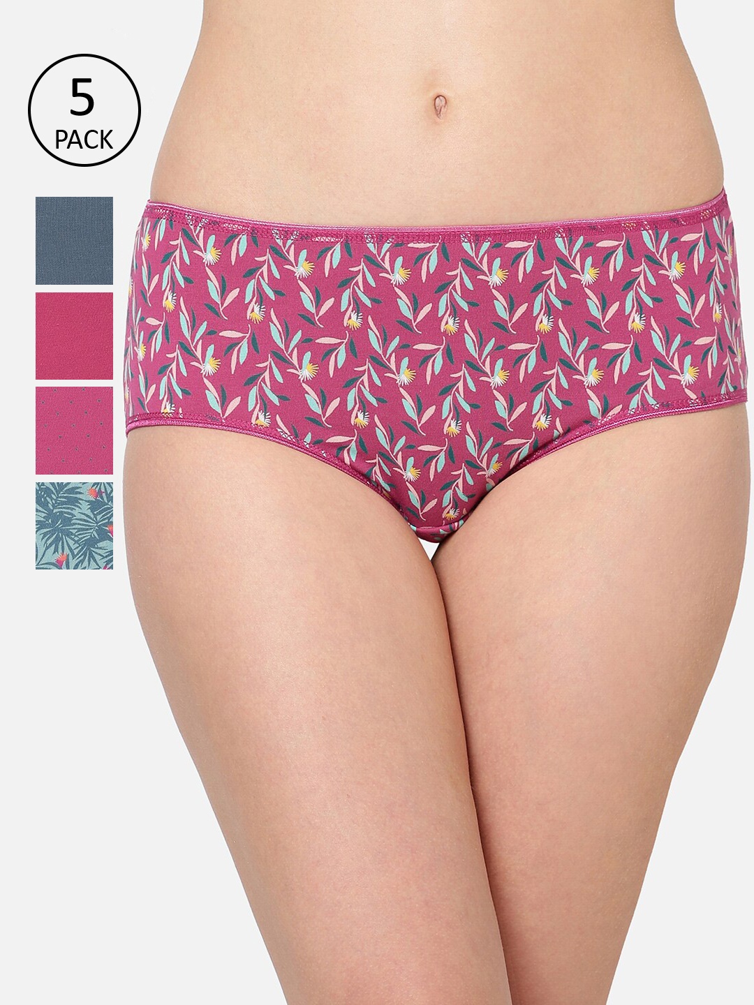 

Juliet Pack of 5 Women Cotton Hipster Panties - 060001600015941, Multi