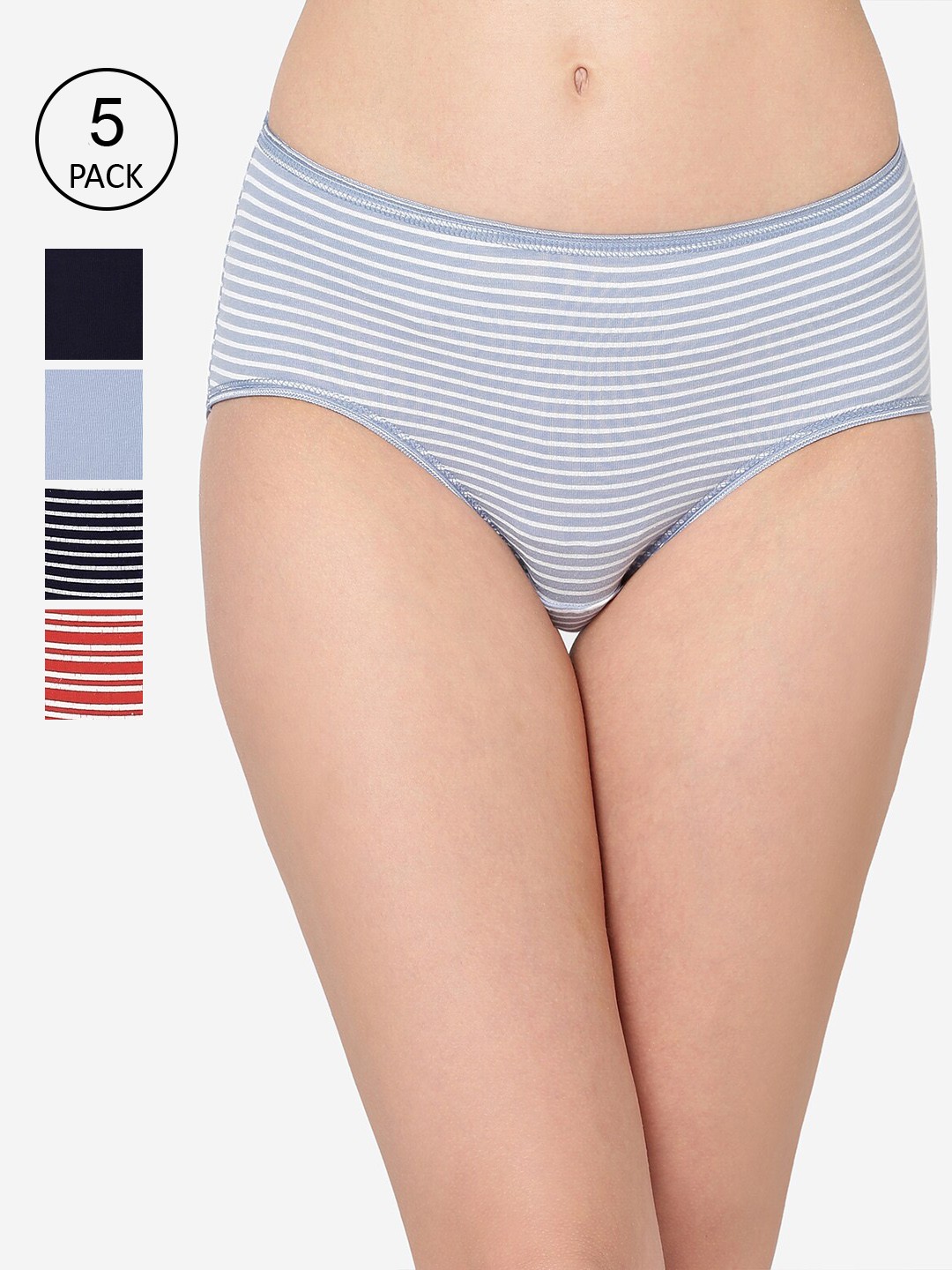 

Juliet Women Pack Of 5 Printed Hipster Briefs 060001600015989, Blue