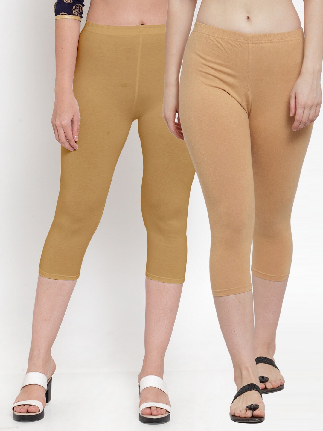 

Jinfo Women Pack Of 2 Beige Capris