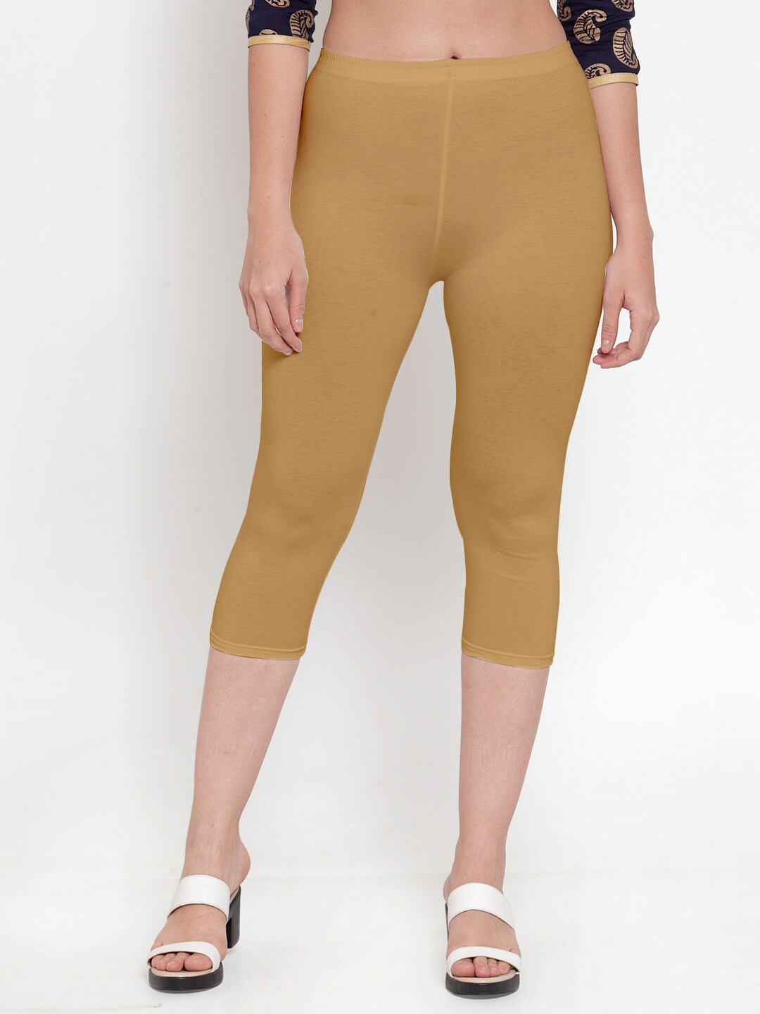

Jinfo Women Beige Solid Capris
