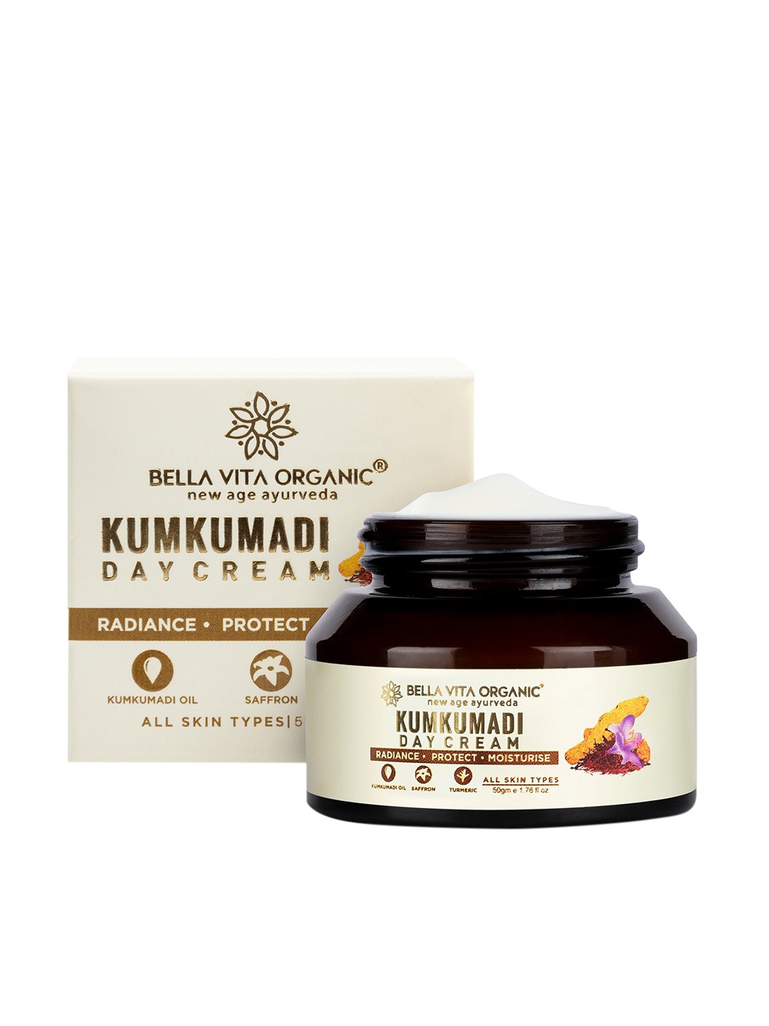 

Bella Vita Organic Saffron & Turmeric Kumkumadi Day Cream - 50 g, Beige