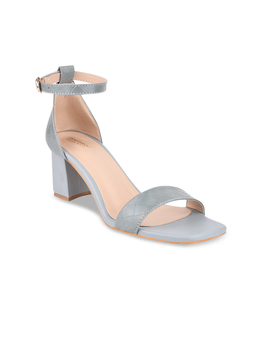 

Stelatoes Blue Textured PU Block Sandals