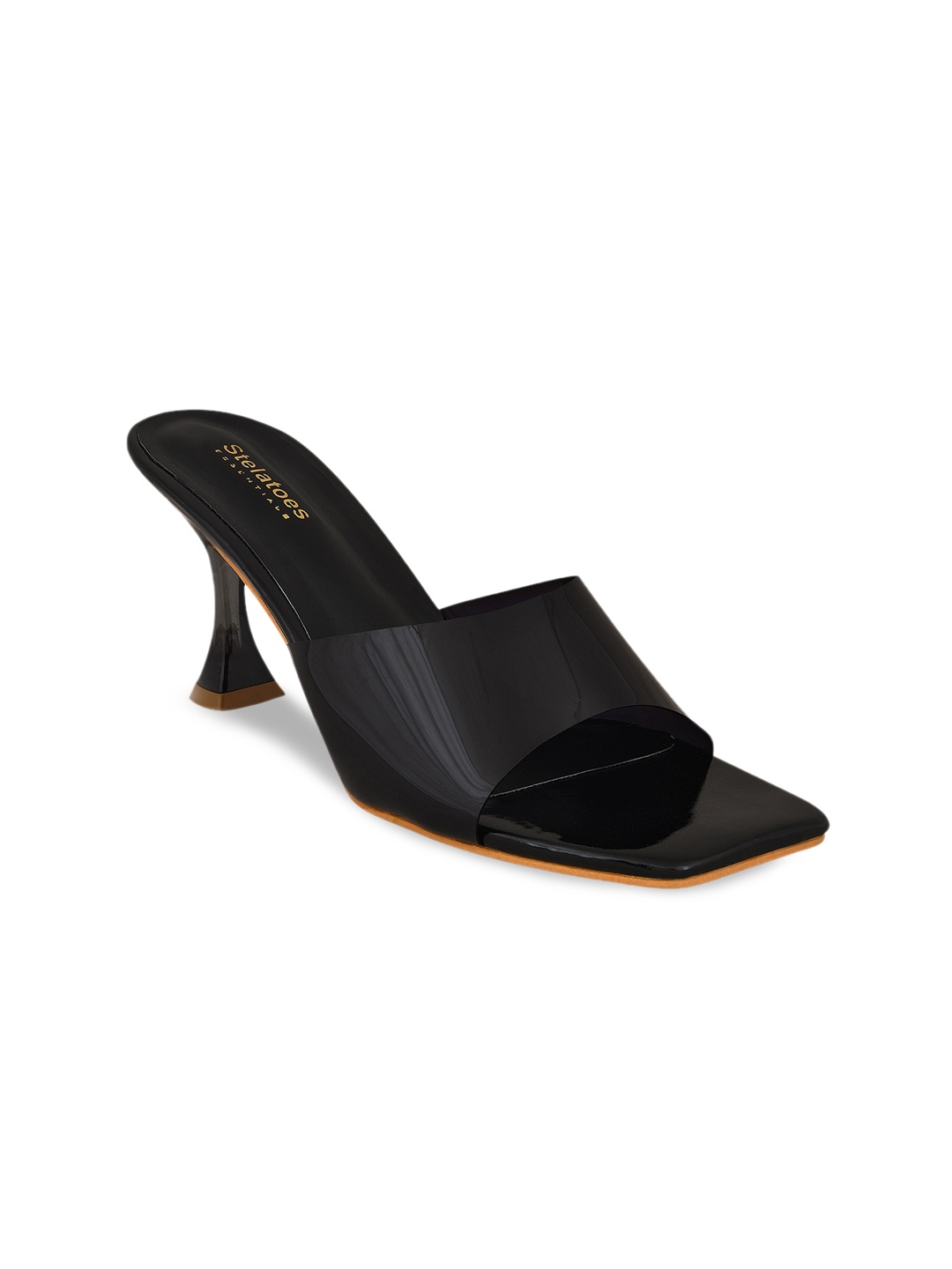 

Stelatoes Women Black Striped Stiletto Sandals