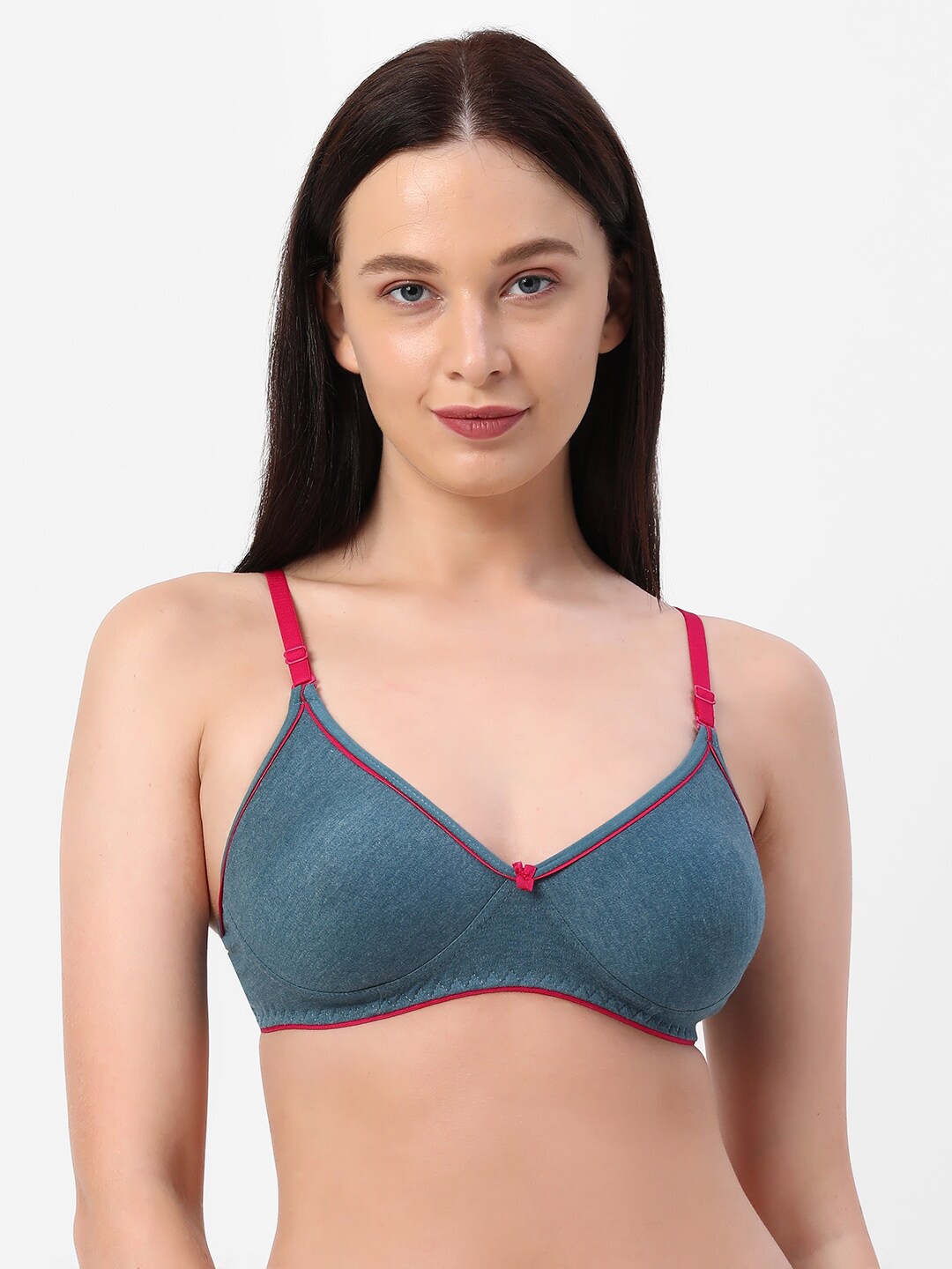 

Planetinner Non Padded Non Wired Melange Fabric Super Support Bra MB33, Green