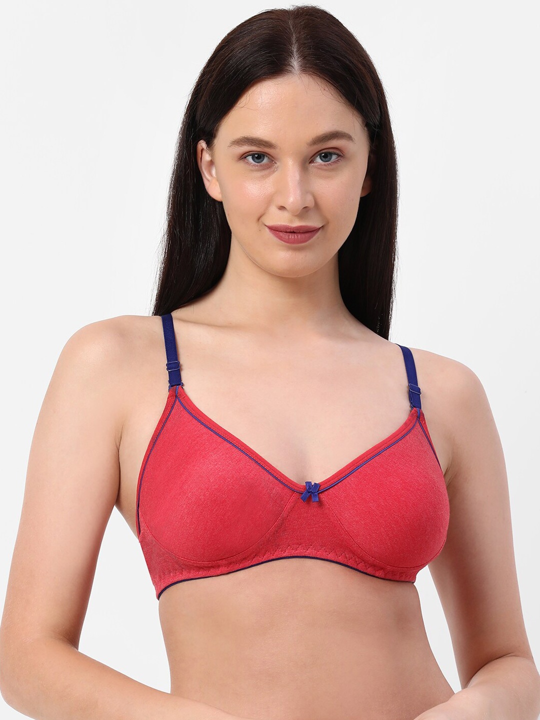 

Planetinner Non Padded Non Wired Melange Fabric Super Support Bra MB33, Peach