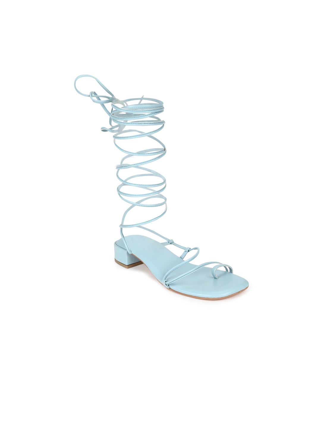 

Truffle Collection Women Blue PU Block Gladiators