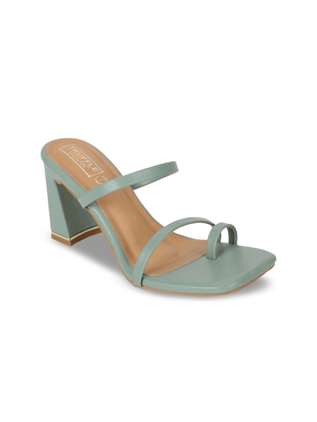 

Truffle Collection Green PU Block Heels