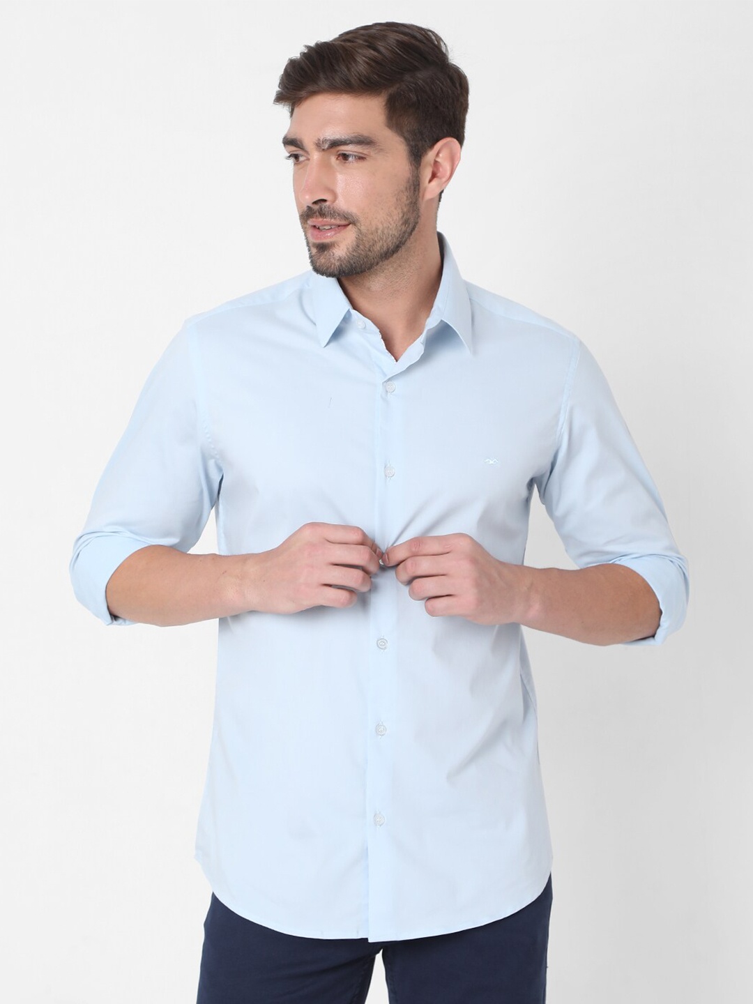 

Mufti Men Blue Slim Fit Casual Shirt