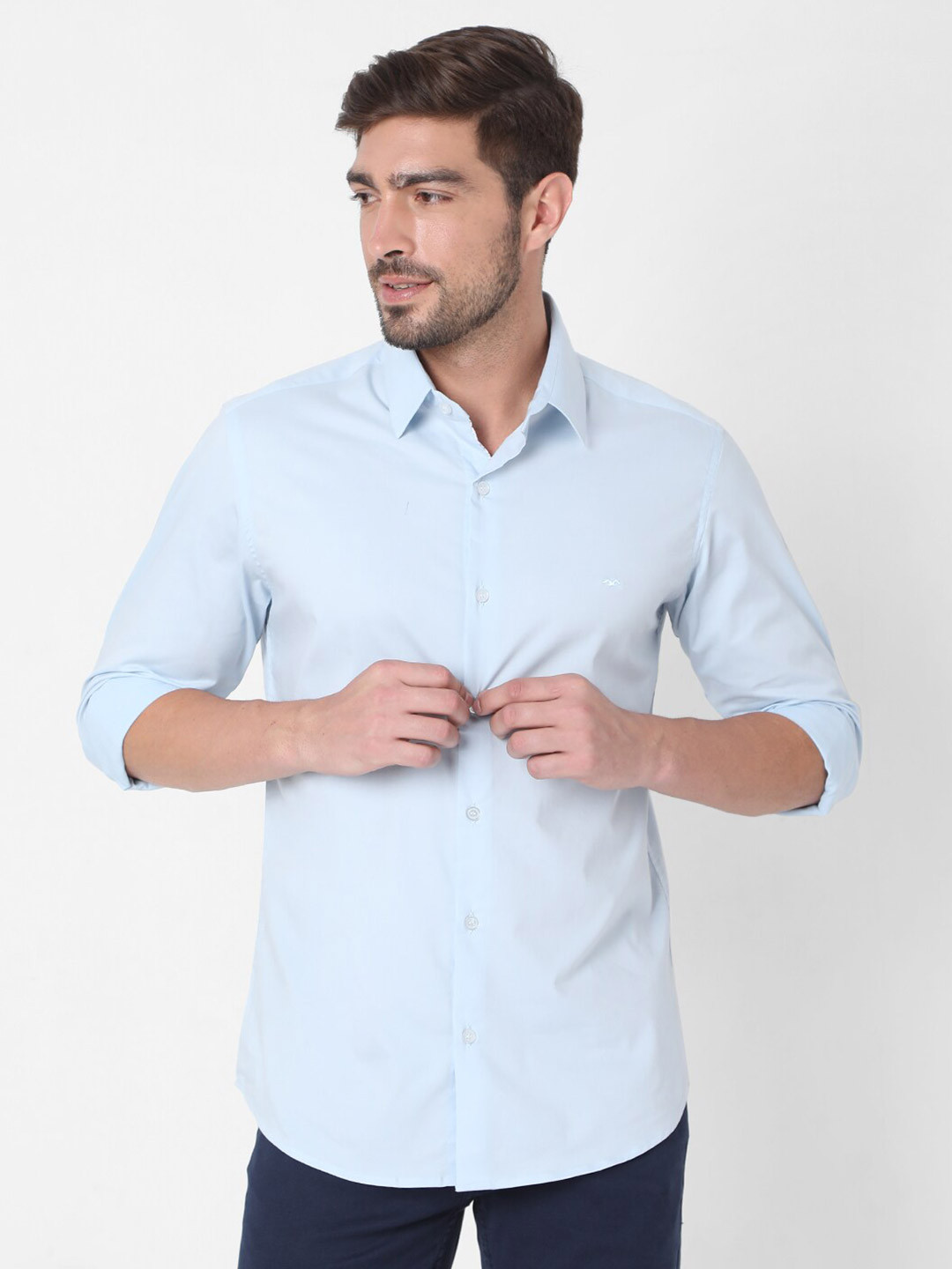 

Mufti Men Blue Slim Fit Casual Shirt